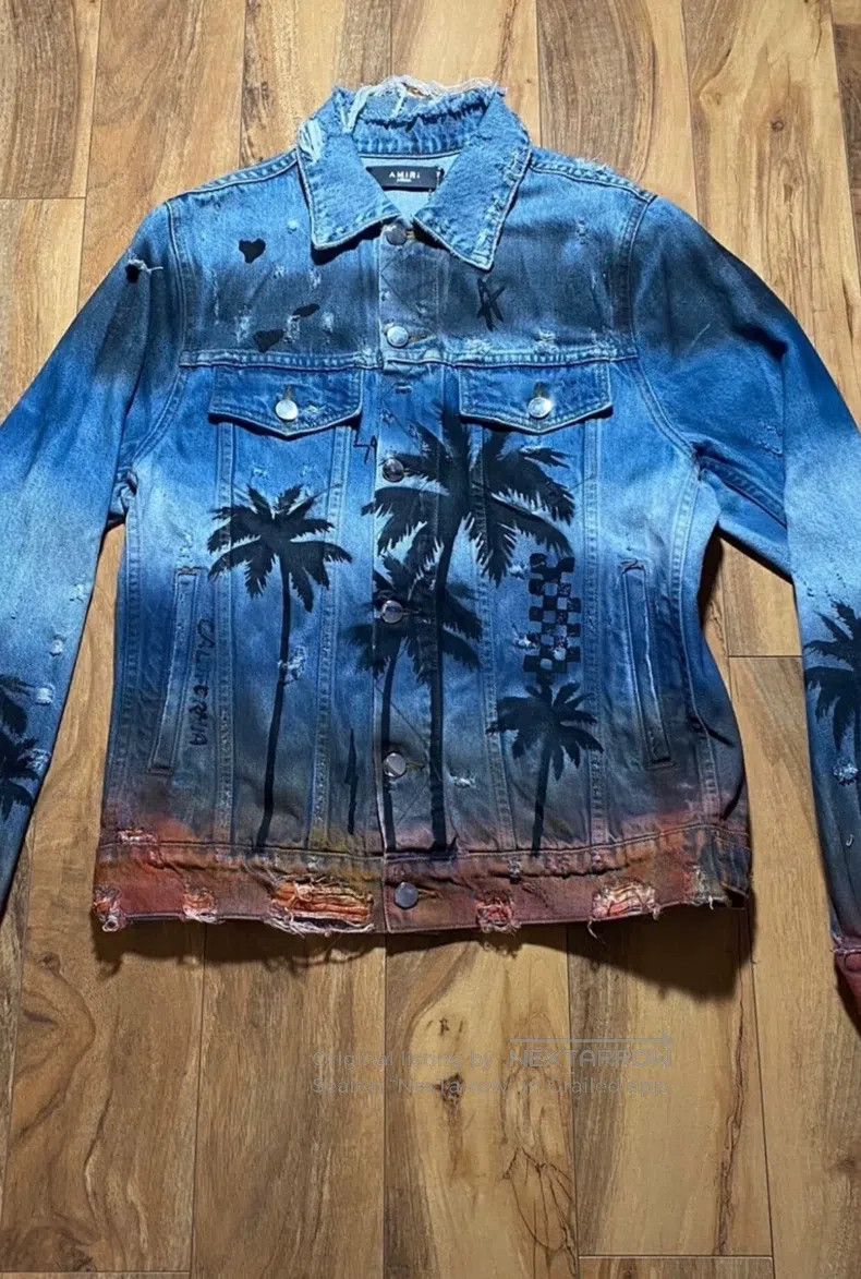 Amiri Amiri Classic Coconut Tree Rendered Destroyed Jacket Size US XS / EU 42 / 0 - 1 Thumbnail