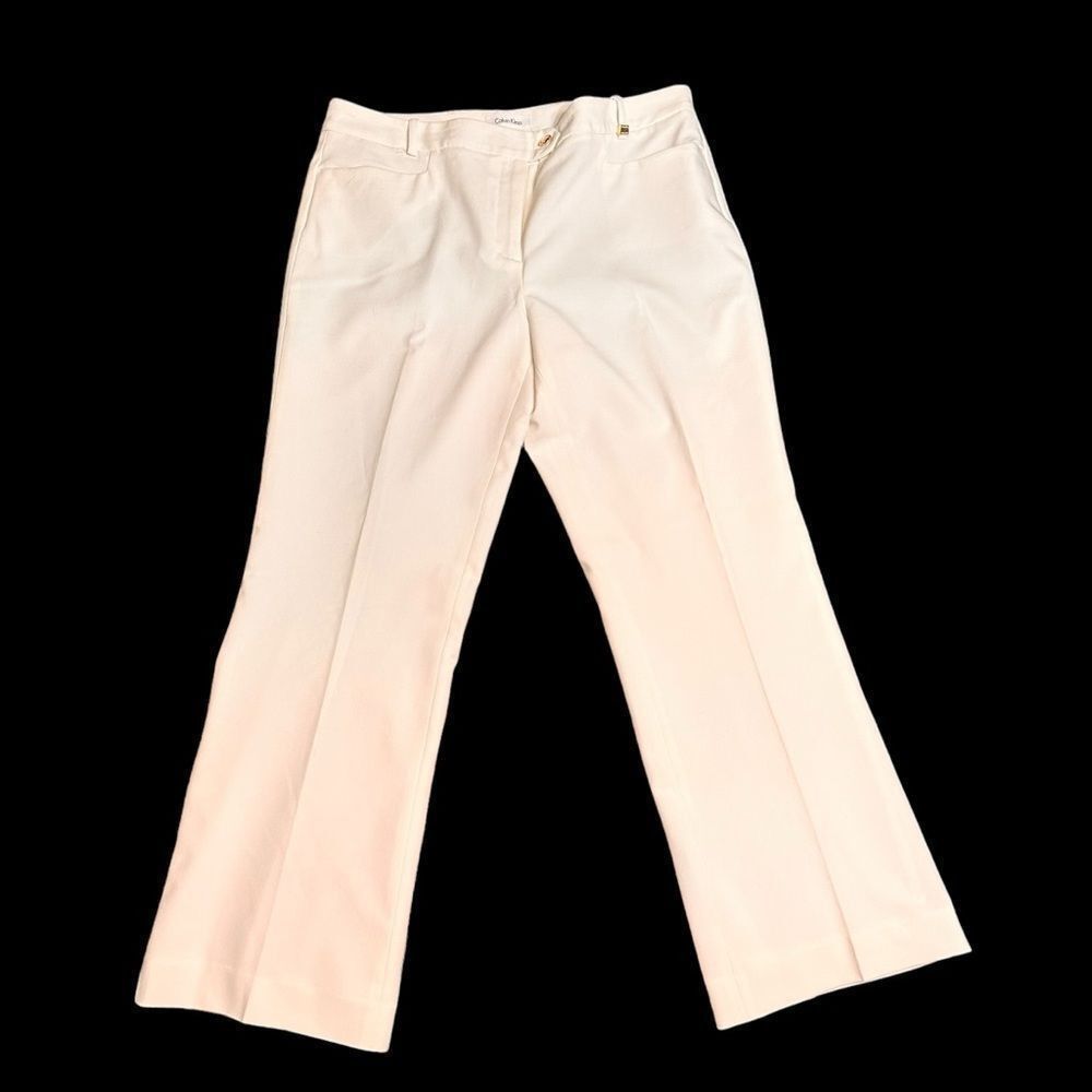 Calvin Klein Calvin Klein Wide leg fully lined high waist tailored ivory Size 29" - 4 Thumbnail
