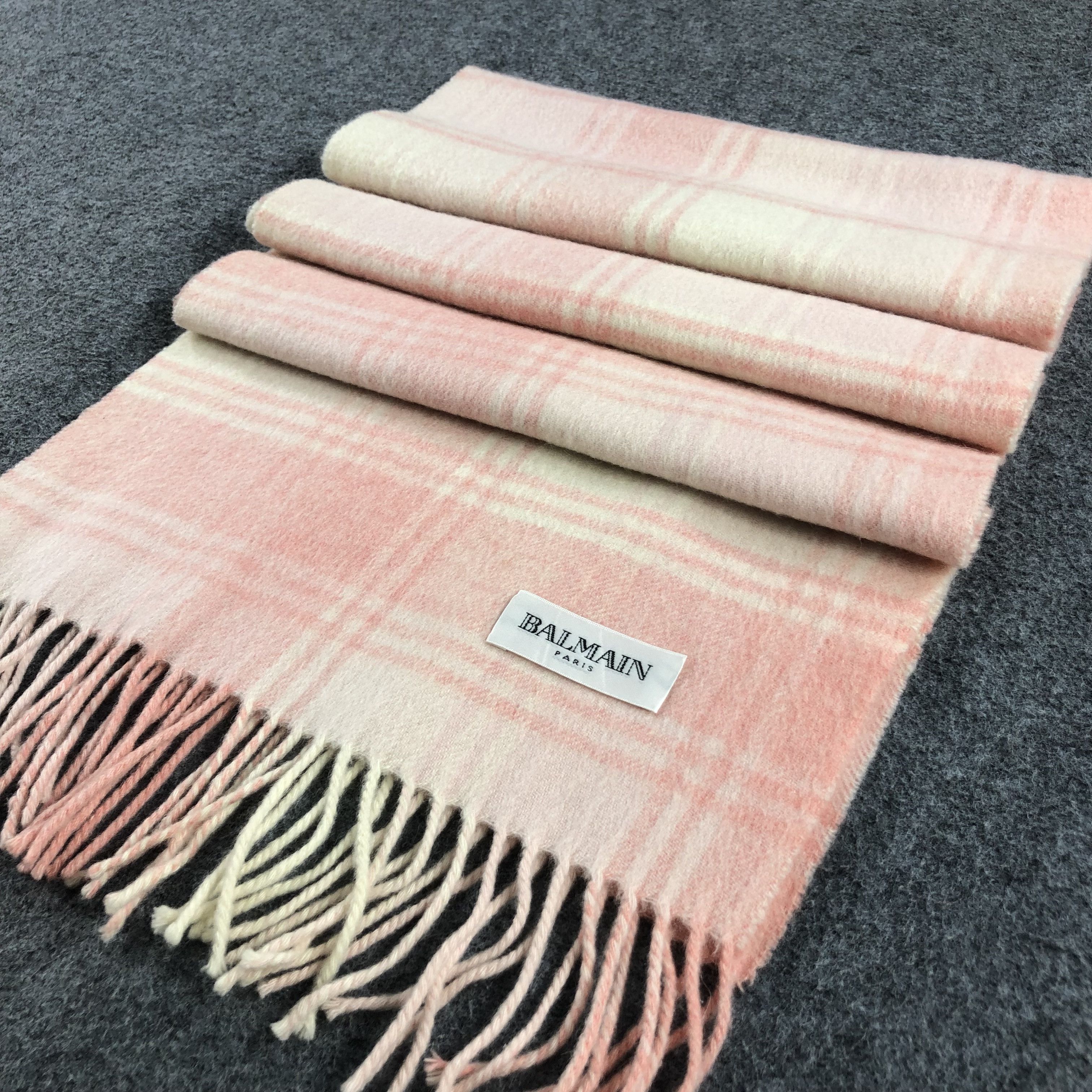 Pierre Balmain BALMAIN Paris Tartan Cashmere Scarf Muffler V902 Size ONE SIZE - 3 Thumbnail