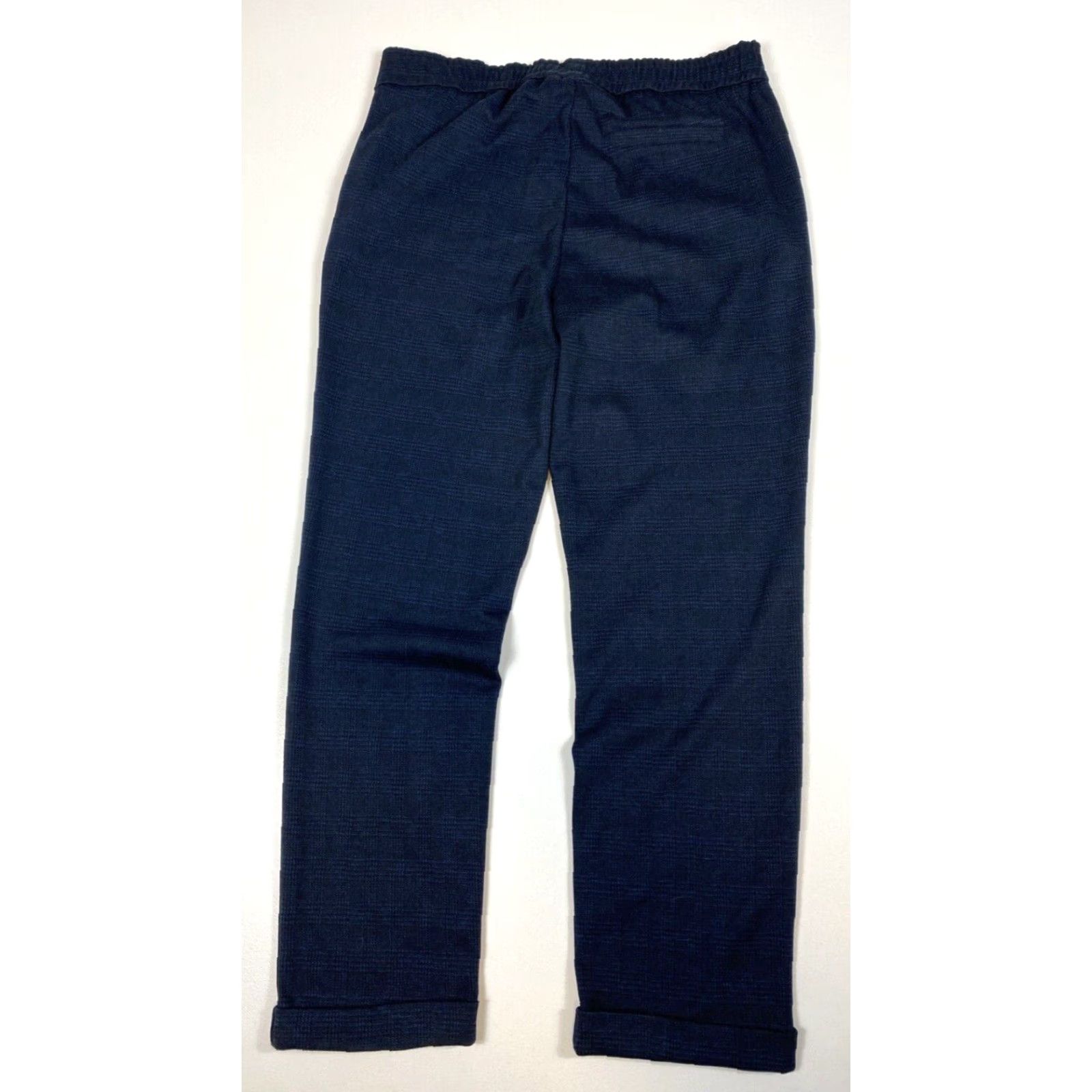 Vintage Jake*s Women’s Check Pants NWT Navy 40 Regular Elastic Waist Pleated Straight Inseam 28 in XS-XXL Compatible Size 27" / US 4 / IT 40 - 3 Thumbnail