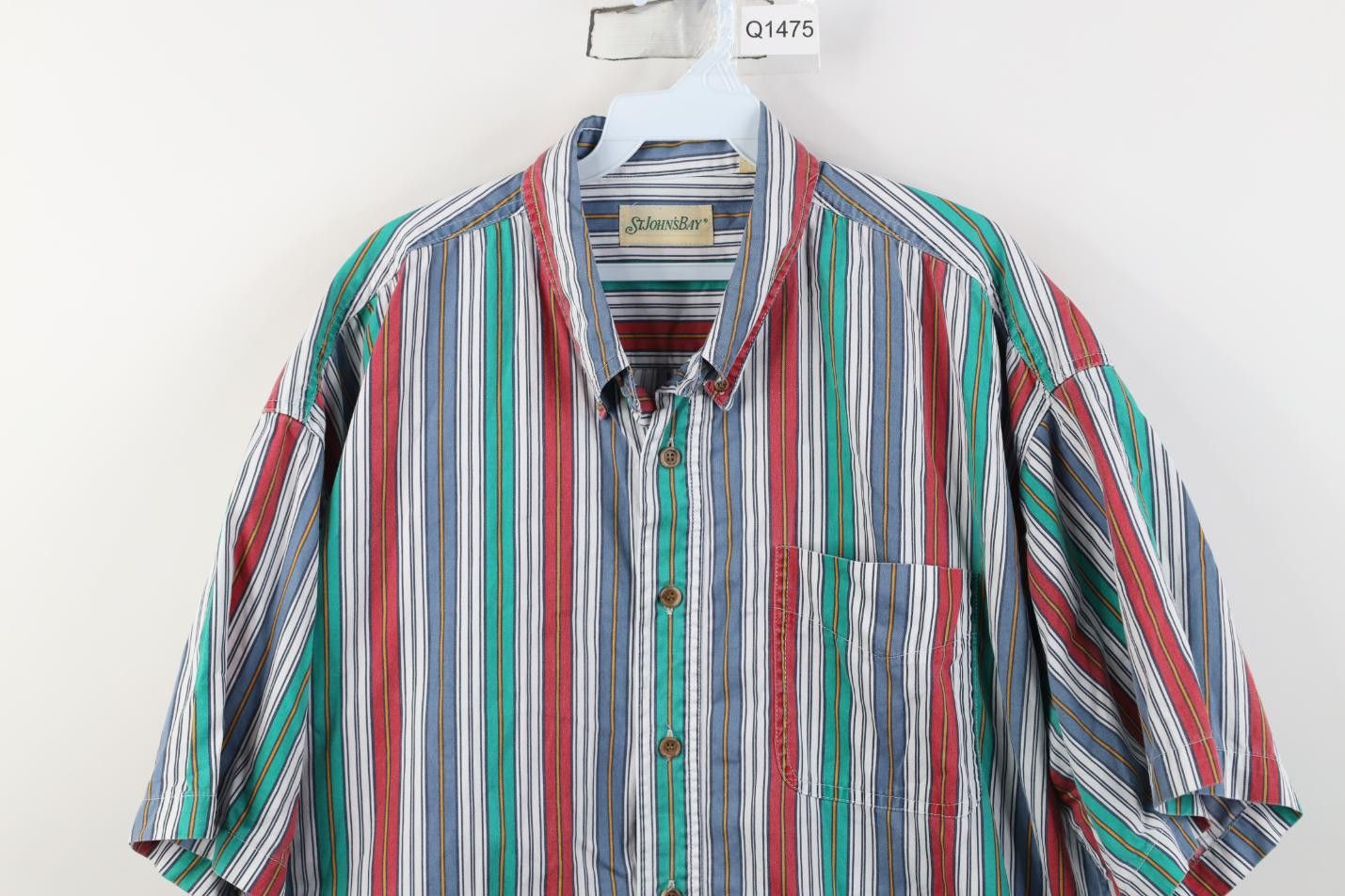 Vintage Vintage 90s Streetwear Fit Rainbow Striped Button Down Shirt Size US XL / EU 56 / 4 - 2 Thumbnail