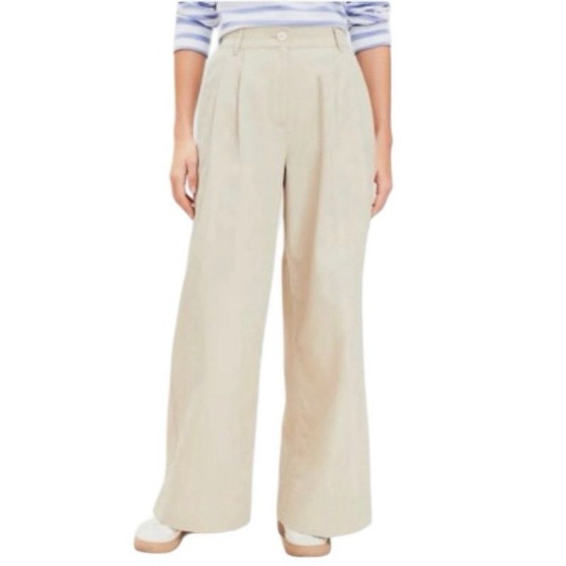 Loft Loft Cotton Poplin Wide Leg Double Pleated Trousers 14 NWT Size 36" / US 14 / IT 50 - 1 Thumbnail