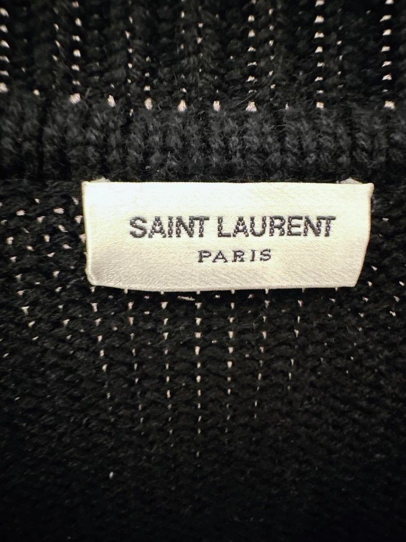 Saint Laurent Paris Saint Laurent Paris Black sequined logo cashmere cardigan Size S / US 4 / IT 40 - 3 Thumbnail