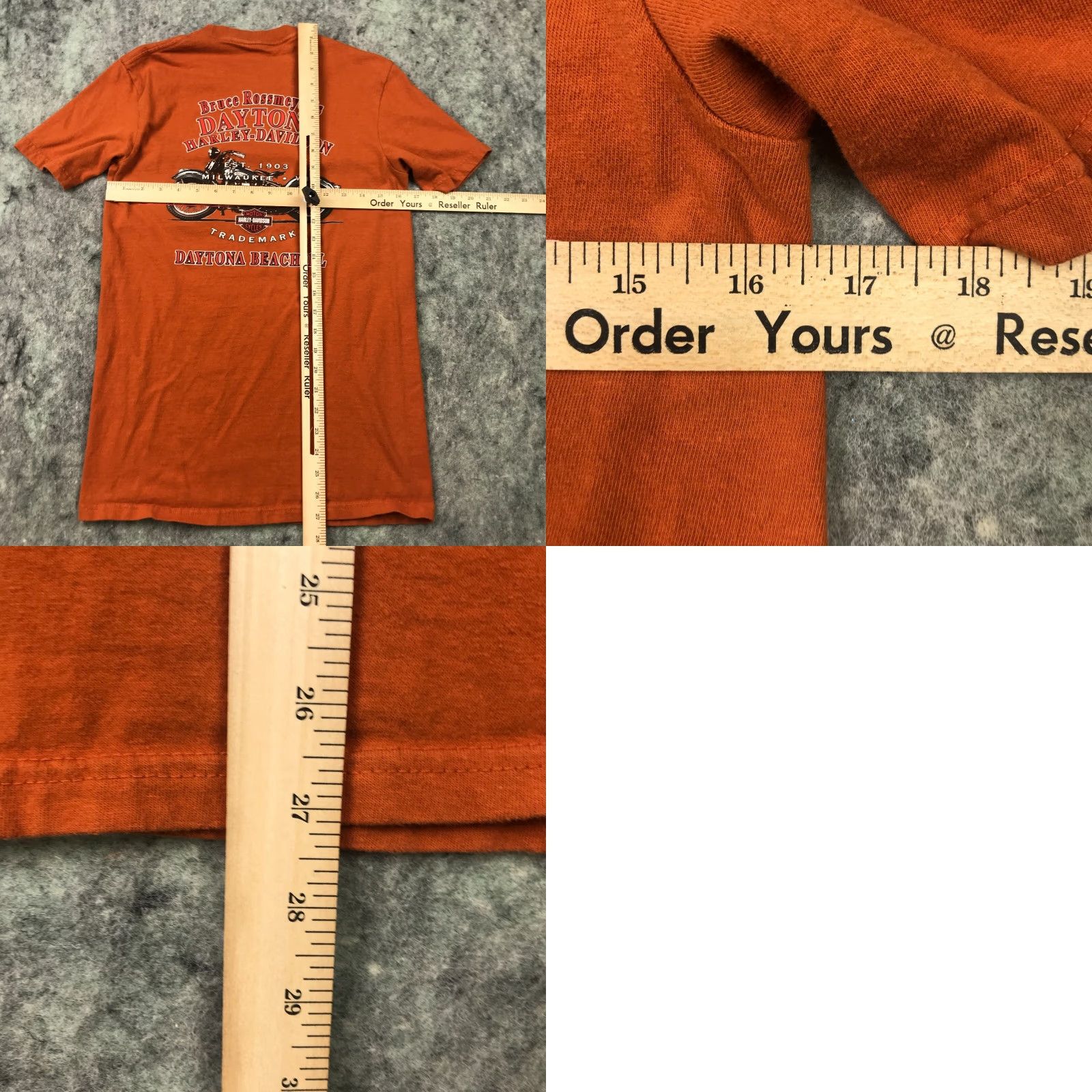 Harley Davidson Harley-Davidson Womens Shirt T-Shirt Small Orange Crew Neck Short Sleeve Slit Sleeve Casual Beach Motorcycle American Logo 90s Size S / US 4 / IT 40 - 8 Thumbnail