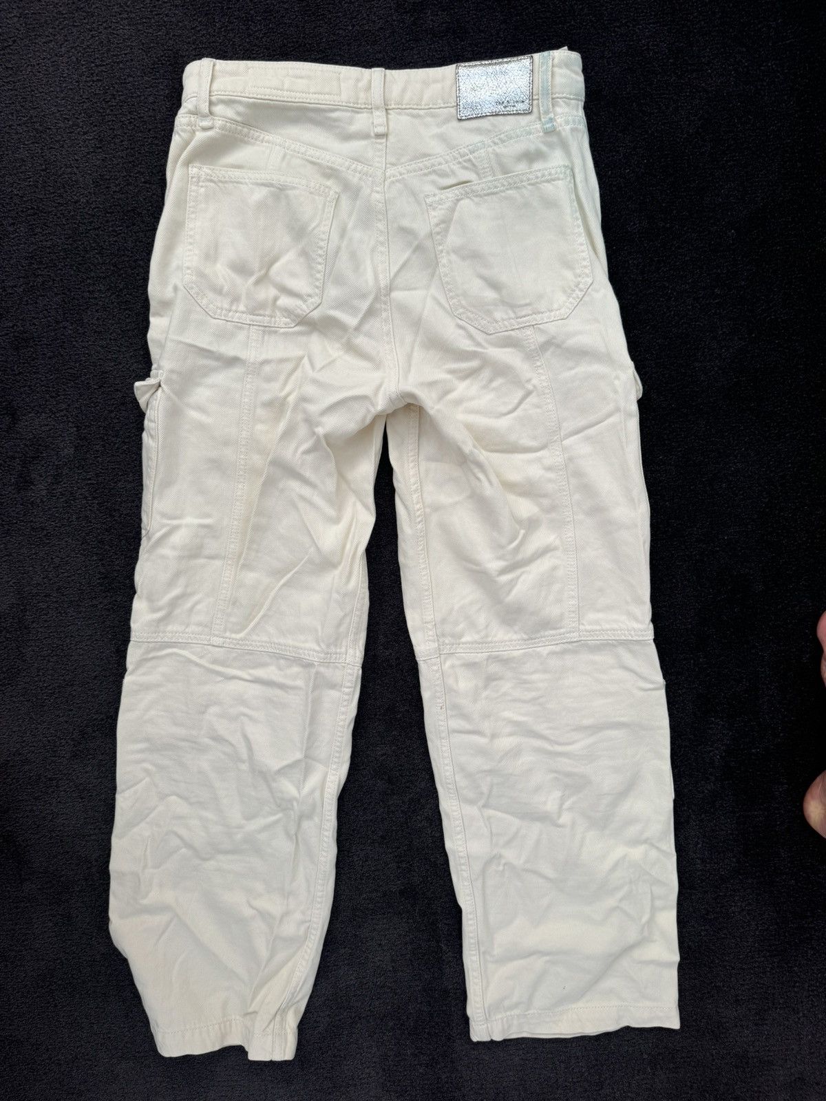 Rag & Bone Rag & Bone Cailyn Straight-Leg Cargo Jeans in Ecru Size 24" / US 00 / IT 34 - 6 Thumbnail