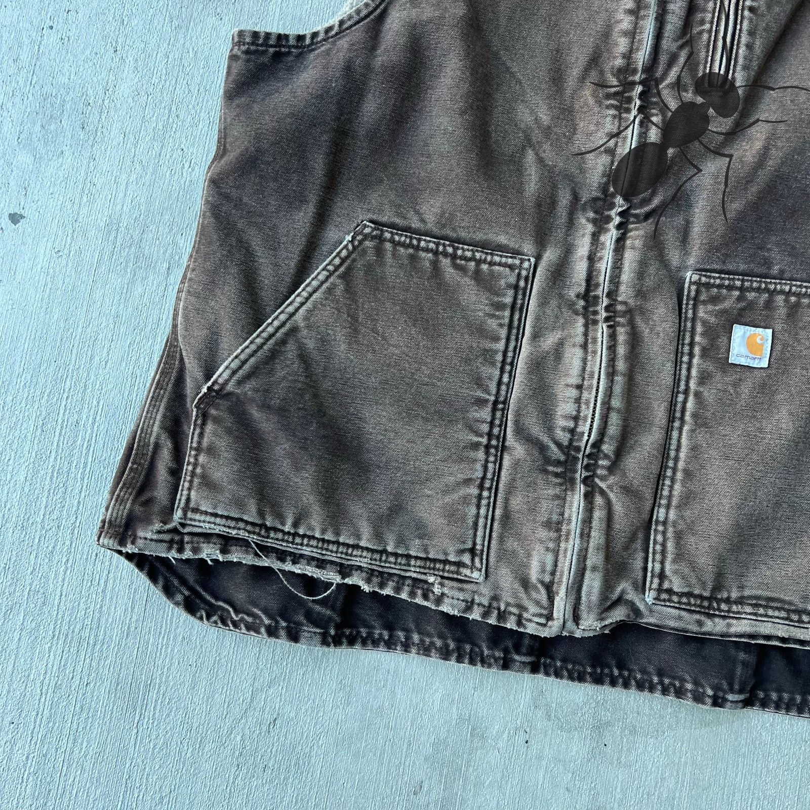 Carhartt × Vintage Carhartt WV001 DKB faded brown work wear vest Size US M / EU 48-50 / 2 - 2 Thumbnail
