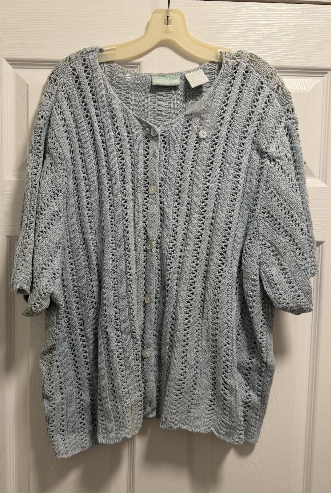 Designer Vintage 220 Hickory Crochet Cardigan Plus‑Size Show‑Stopper Size M / US 6-8 / IT 42-44 - 4 Thumbnail