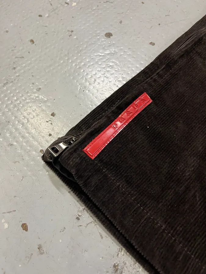Prada 2000s Prada Linea Rossa Dark Brown Corduroy Pants Size US 30 / EU 46 - 8 Thumbnail