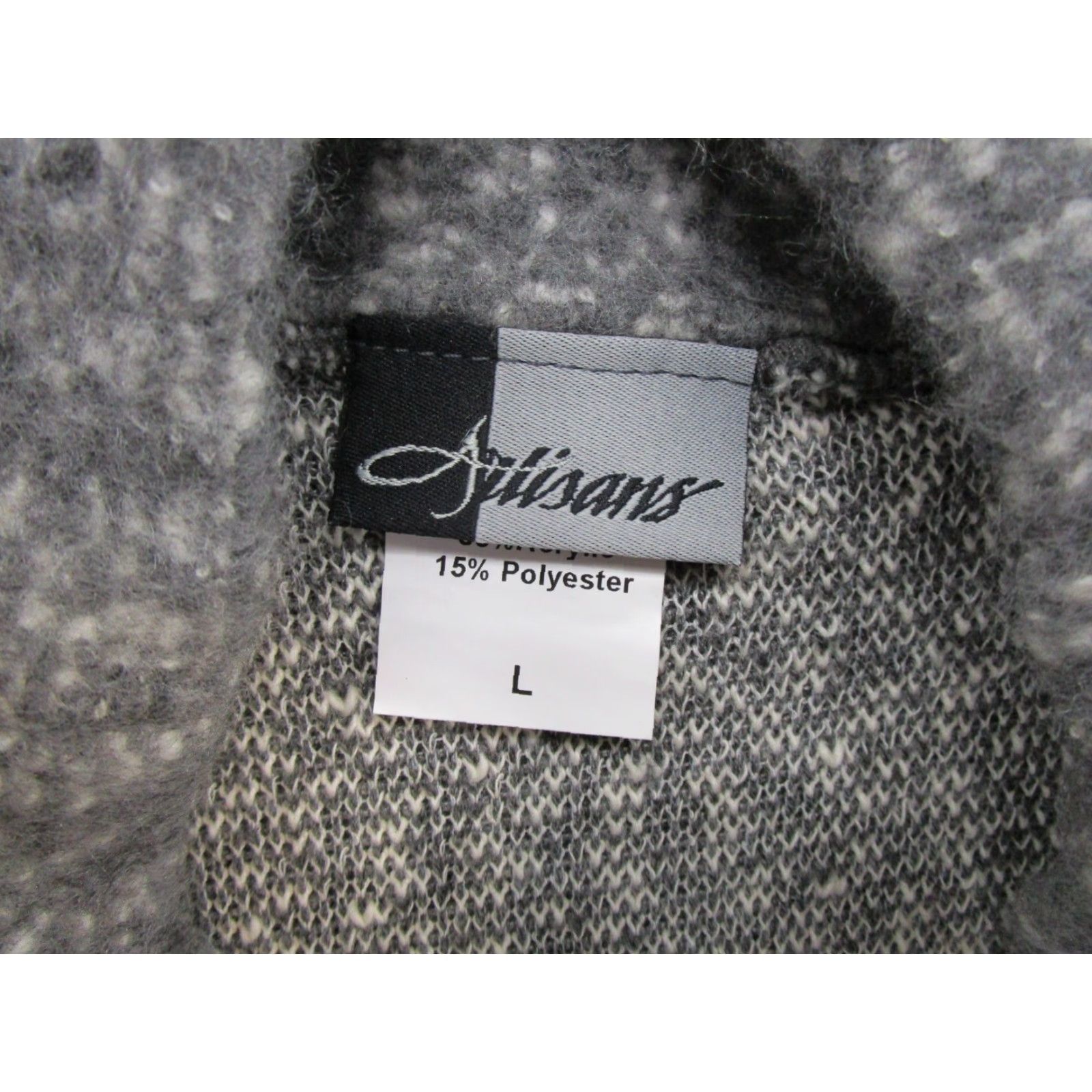 Vintage Artisans Women's Pullover Zip Pocket Embroidered Logo Sweater L Gray USA Made NEW Size L / US 10 / IT 46 - 5 Thumbnail