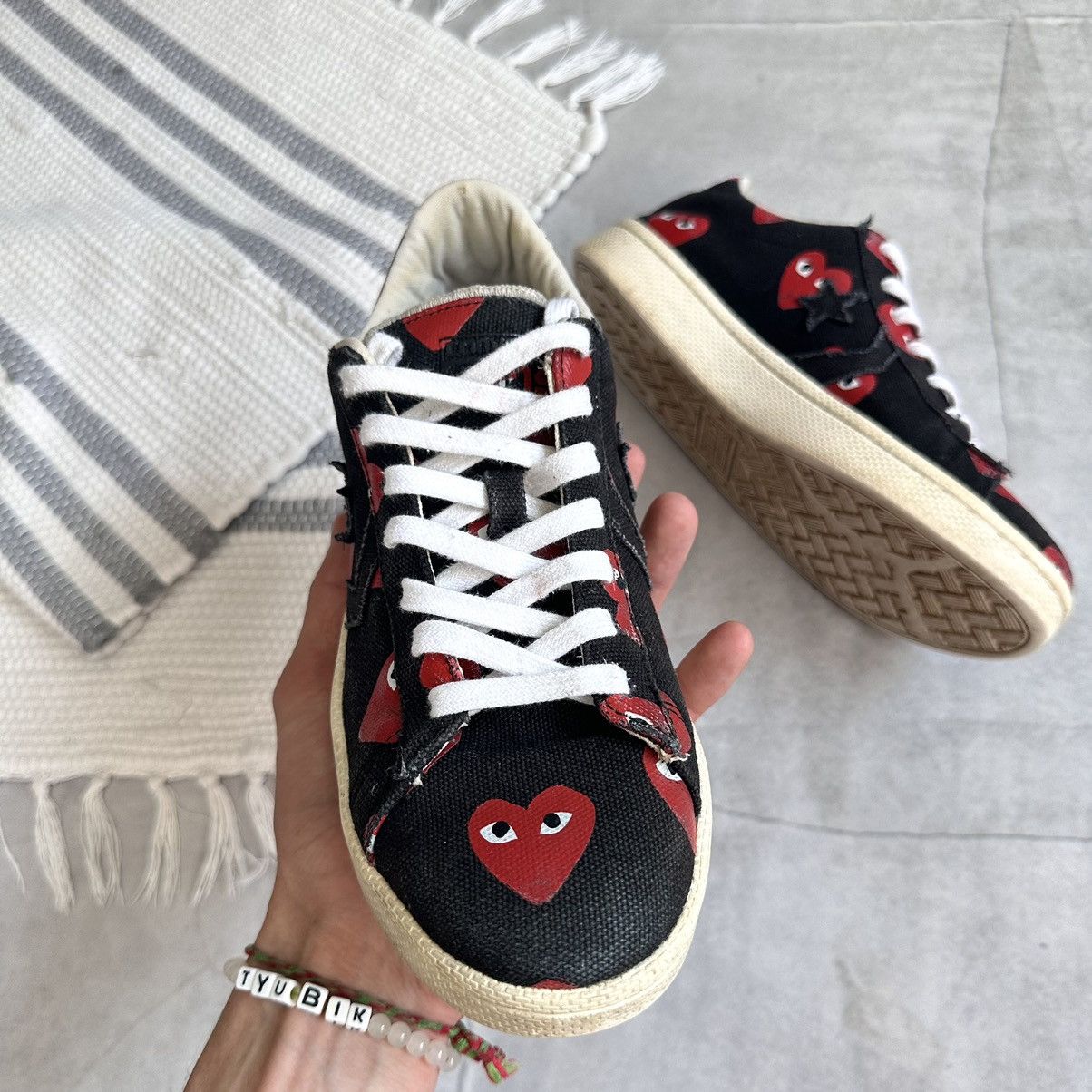 Comme des Garcons PLAY × Converse Vintage Converse x Comme Des Garcons Play CDG Pro Low Shoes Size US 7 / EU 40 - 10 Thumbnail