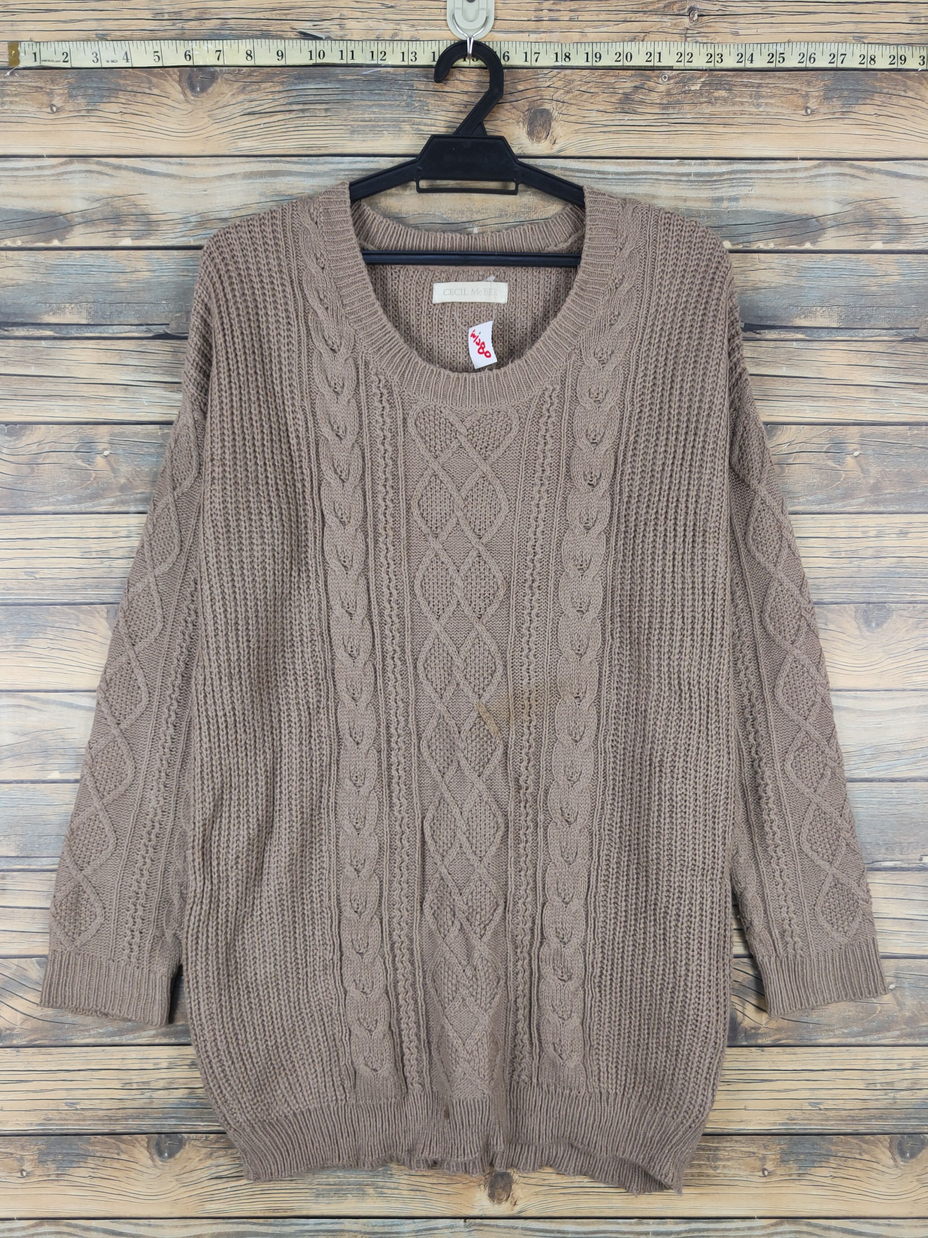 Aran Isles Knitwear × Japanese Brand × Vintage Cecil McBee Brown Knitwear Sweatshirts #W1280 Size M / US 6-8 / IT 42-44 - 1 Thumbnail