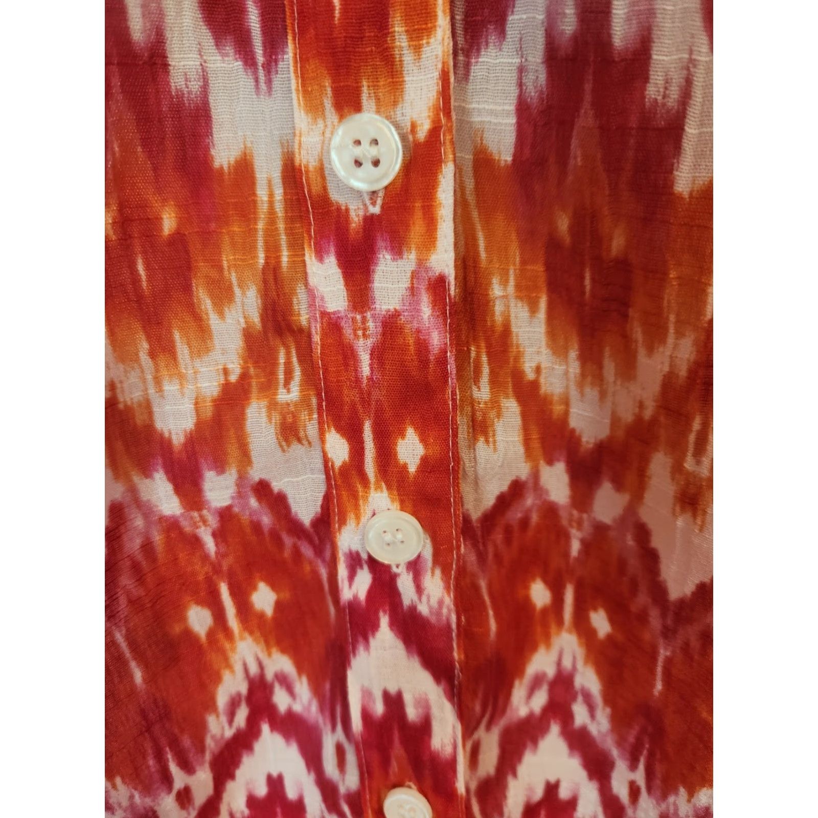 Vintage AGB Woman Geometric Button Front Top 3X Bohemian Hippie Casual Shirt Girls Size XXL / US 16-18 / IT 52-54 - 2 Thumbnail