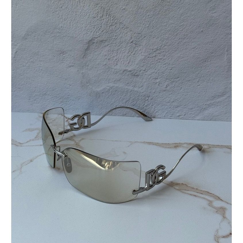 Dolce & Gabbana NEW Dolce Gabbana DG2319 Champagne Mirror Shield Sunglasses Size ONE SIZE - 1 Thumbnail