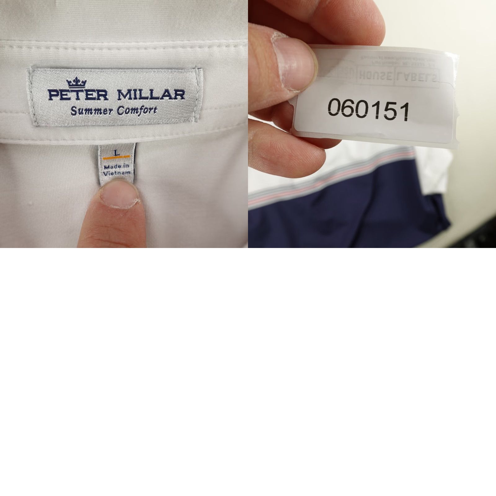 Peter Millar VINTAGE Peter Millar Polo Shirt Mens Large Blue White Summer Comfort Golf Schaffers Mill Size US L / EU 52-54 / 3 - 8 Thumbnail