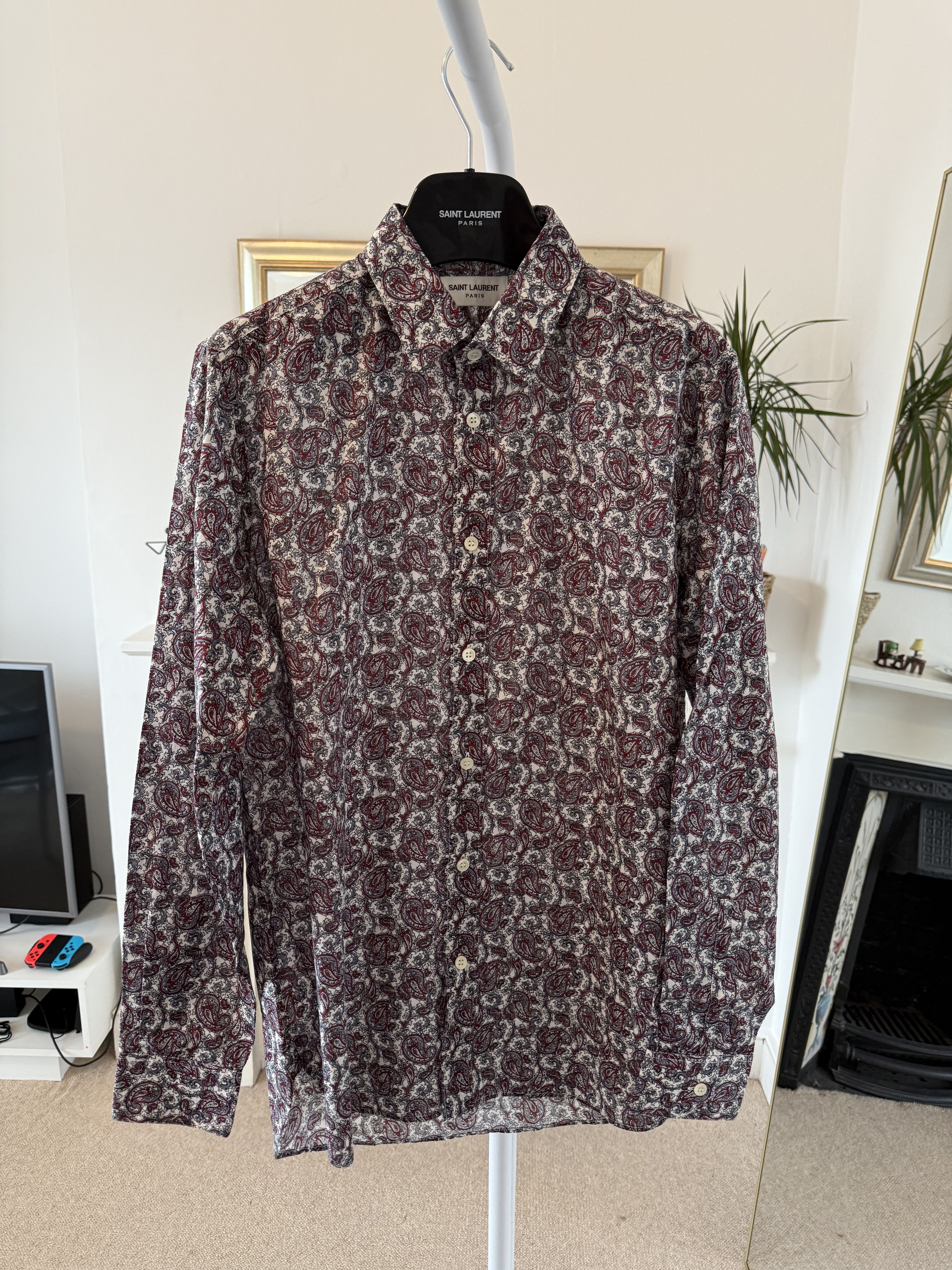 Hedi Slimane × Saint Laurent Paris SS17 Saint Laurent Paisley Shirt Size US M / EU 48-50 / 2 - 1 Thumbnail