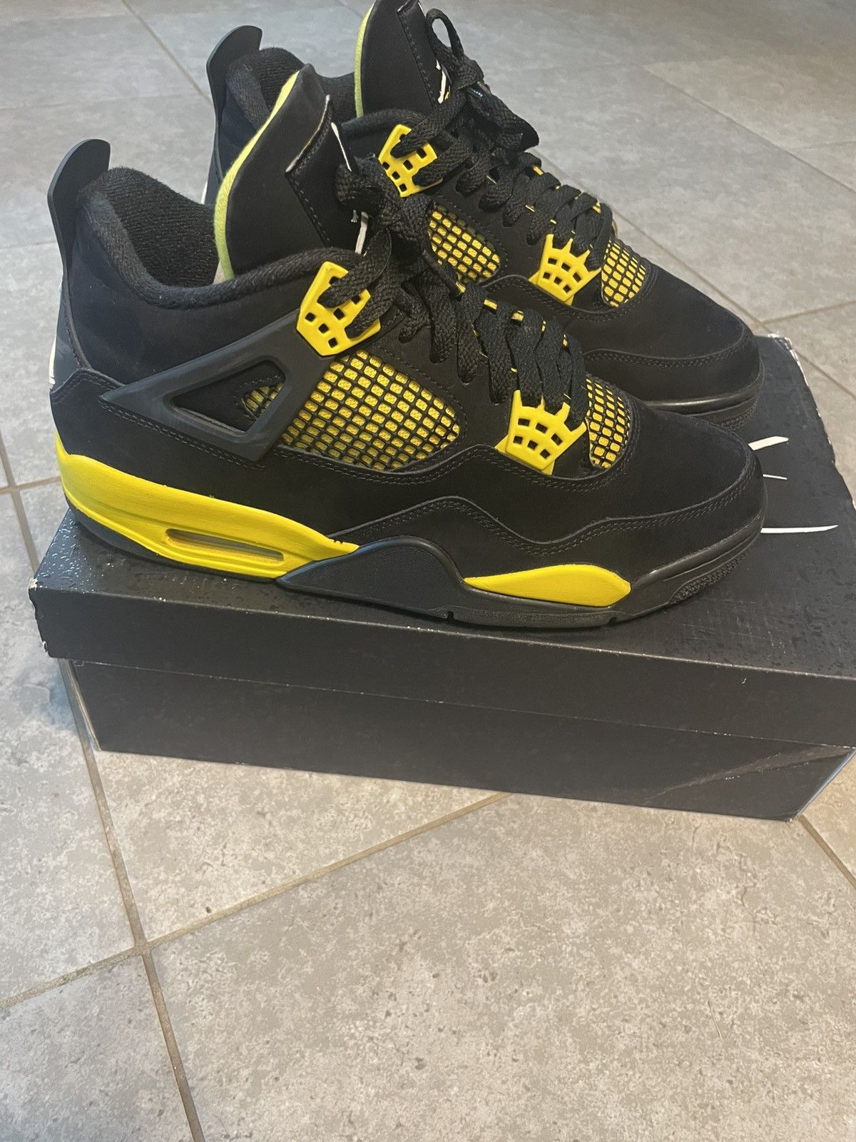 Jordan Brand Black and Yellow “Thunder” Jordan 4s Size US 9.5 / EU 42-43 - 3 Thumbnail