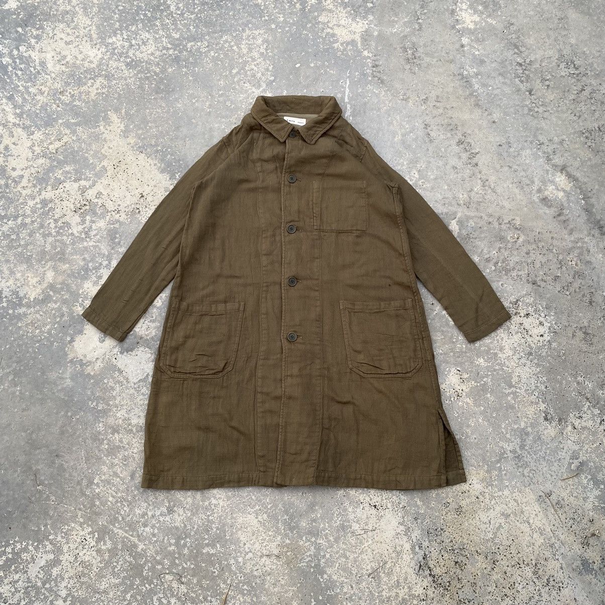 image of Vintage 1 Mile Plantation By Issey Miyake Cotton Long Jacket in Navy, Men's (Size Medium)