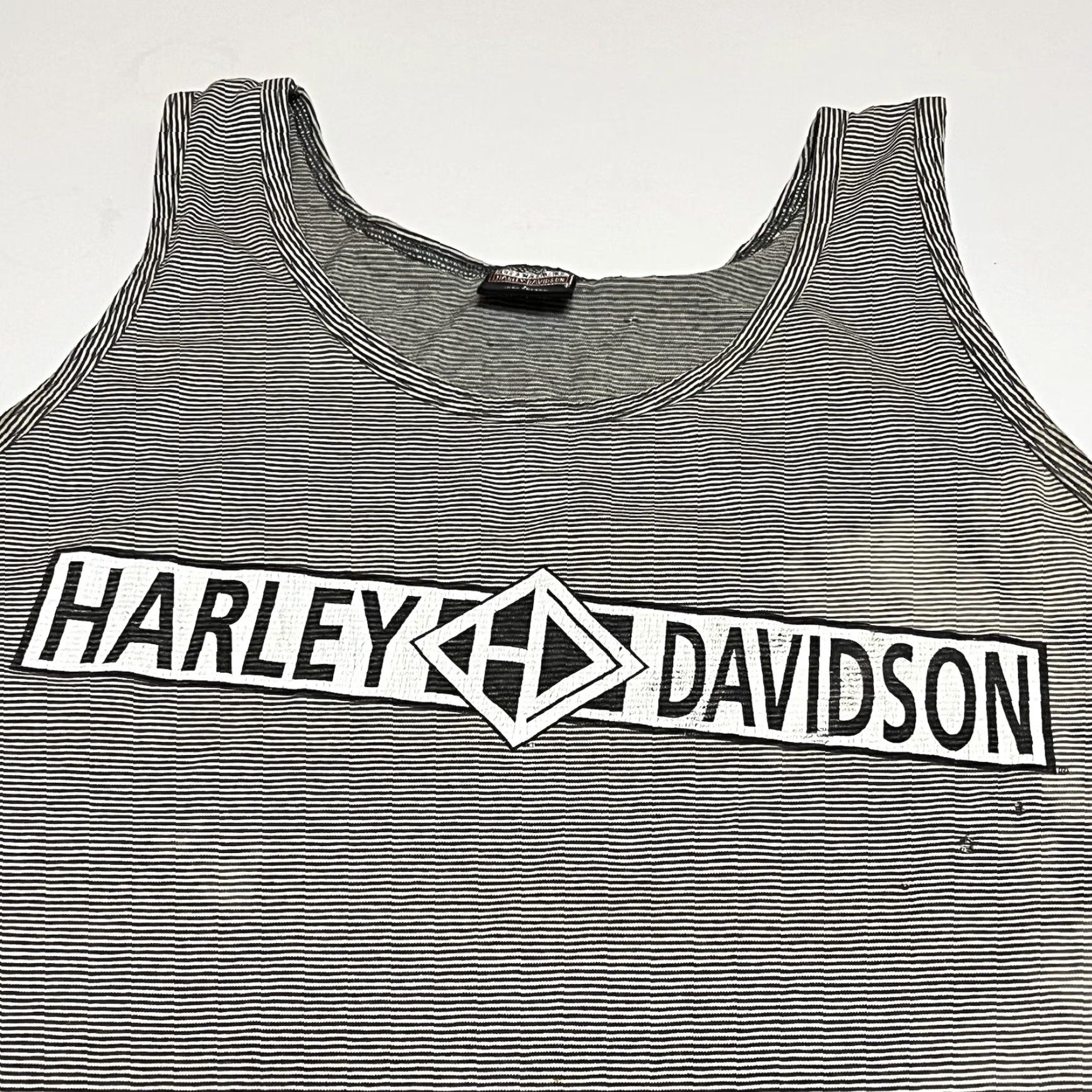 Harley Davidson VINTAGE Harley-Davidson Men Tank Top L Striped Distressed Stained T-Shirt Graphic Print Motorcycle Rock And Roll Size US L / EU 52-54 / 3 - 2 Thumbnail
