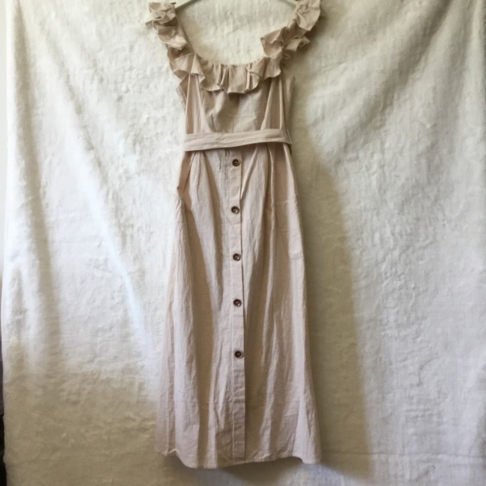 Other Cupshe Beige Off-Shouder Dress Size M / US 6-8 / IT 42-44 - 2 Thumbnail