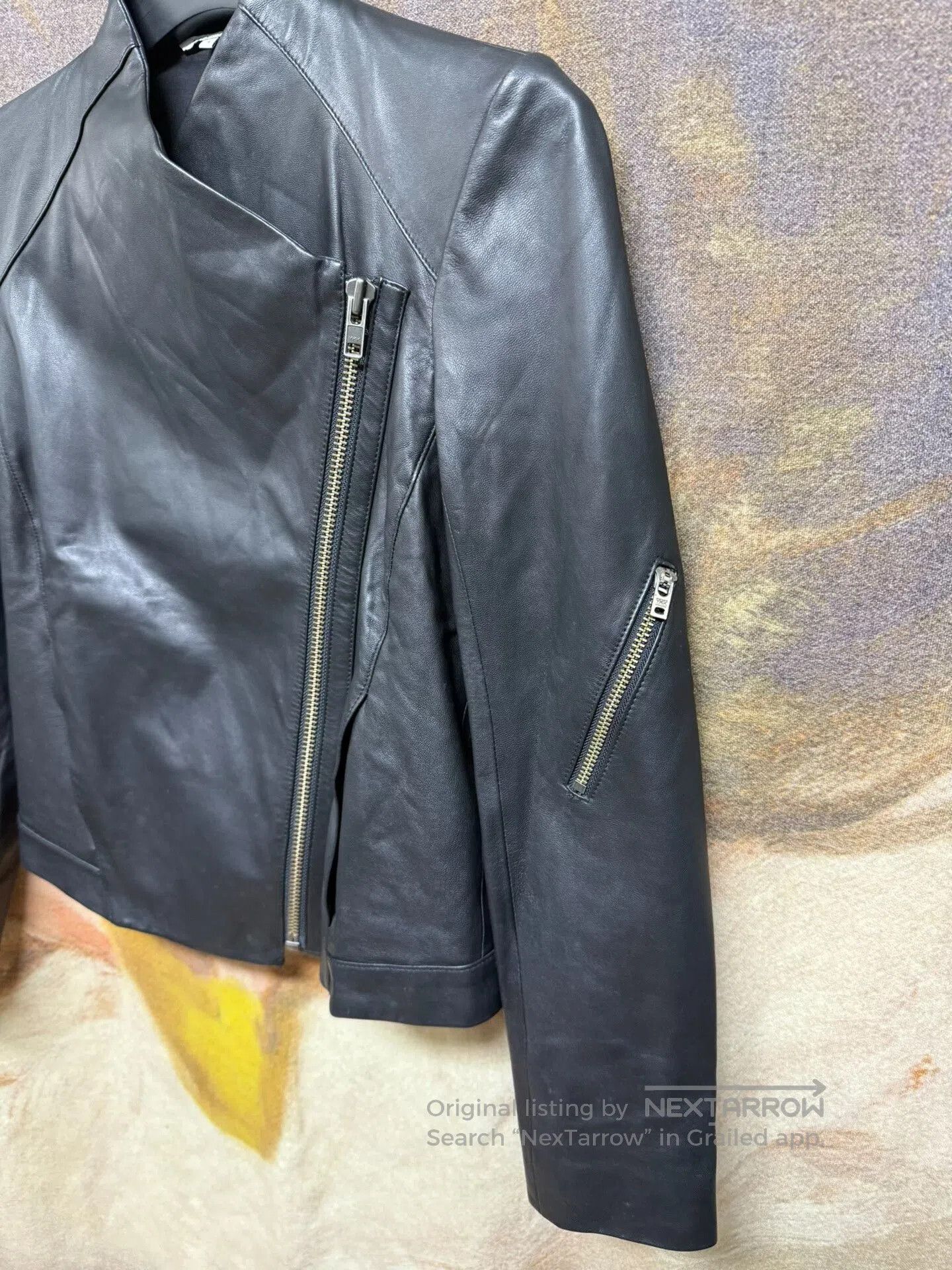 Helmut Lang black leather motorcycle jacket size S. Size US S / EU 44-46 / 1 - 2 Thumbnail
