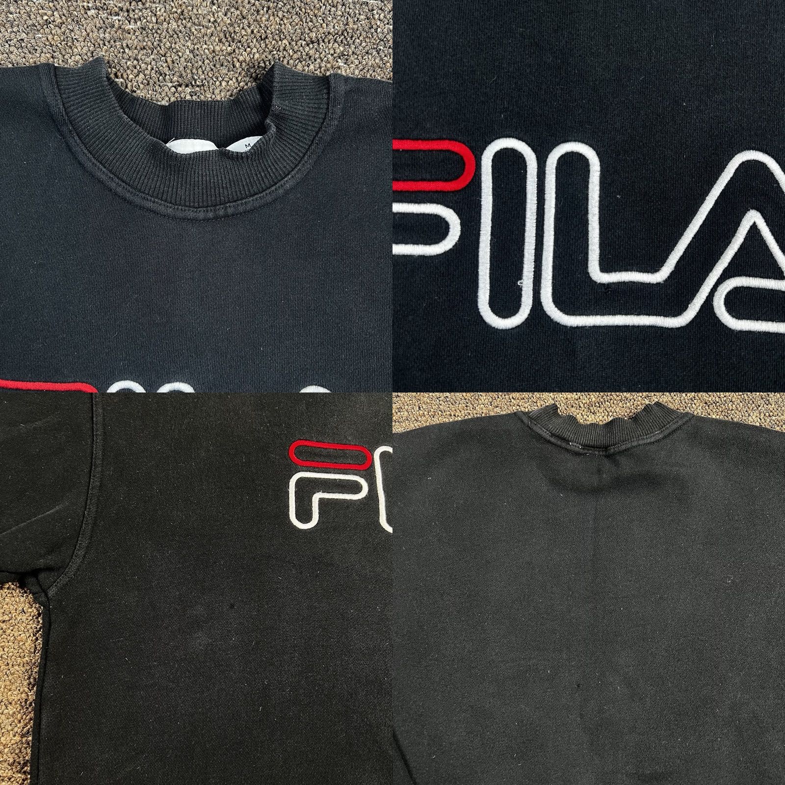 Fila VINTAGE Fila Black Mockneck Crewneck Embroidered Logo Adult Medium Sweatshirt Mens Womens Unisex Size US M / EU 48-50 / 2 - 8 Thumbnail