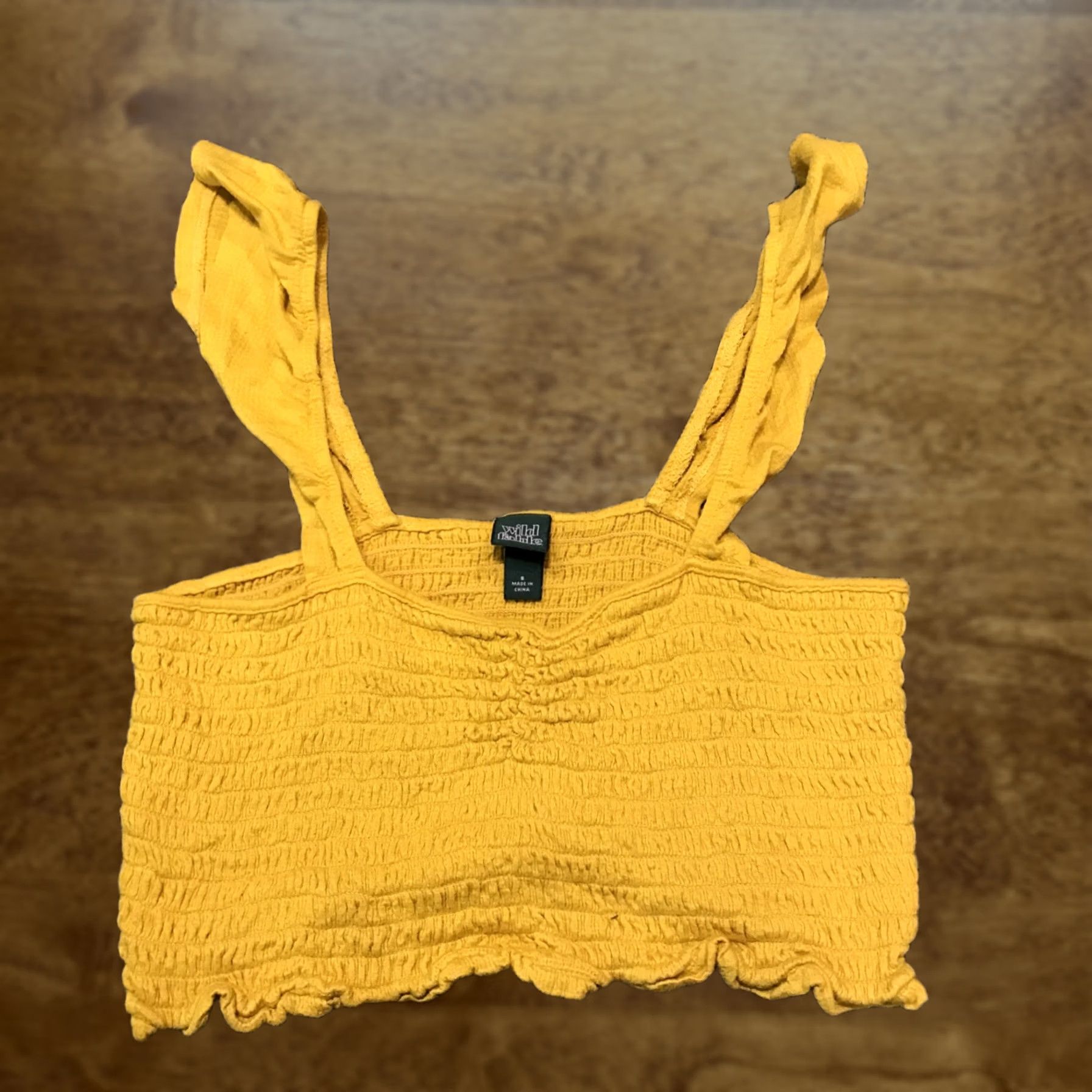 Vintage wild fable Womens Halter Crop Top Sleeveless Yellow Rayon Blend 90s Style Small Short Casual Cropped Regular Womens Size S / US 4 / IT 40 - 1 Thumbnail