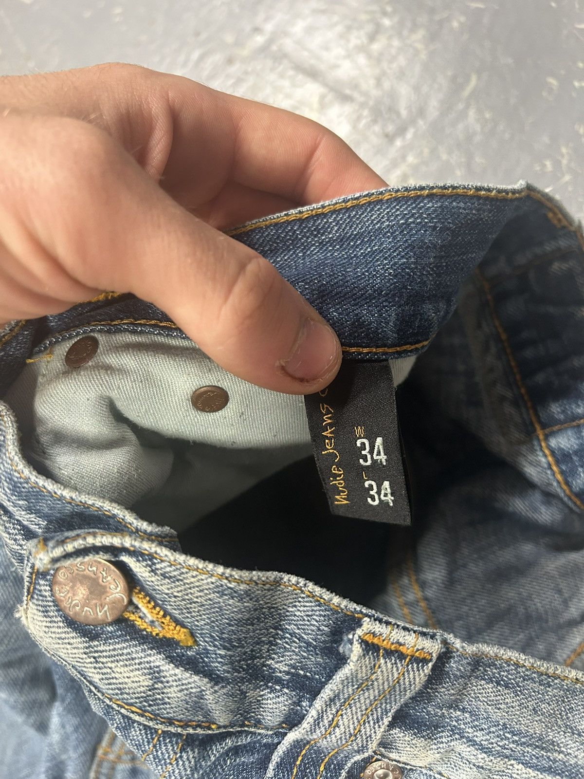 Nudie Jeans × Vintage Crazy Vintage Y2K Essential Nudie Blue Jeans Baggy Denim Size US 34 / EU 50 - 4 Thumbnail