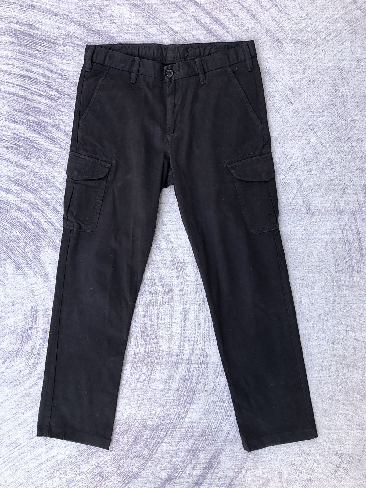 Vintage Faded Black Cargo Multipocket Tactical Pants