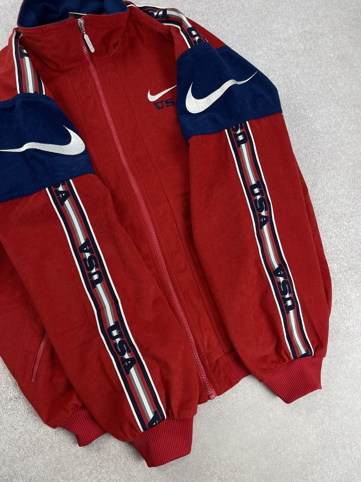 Nike × Vintage Vintage Nike USA Velvet Track Jacket Size S Size US S / EU 44-46 / 1 - 13 Thumbnail