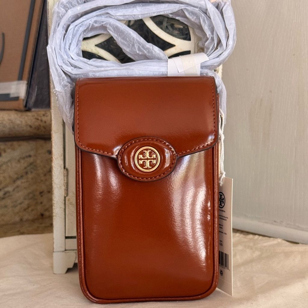Tory Burch NEW Tory Burch Robinson Spazzolato Phone Crossbody - Leather Size ONE SIZE - 3 Thumbnail