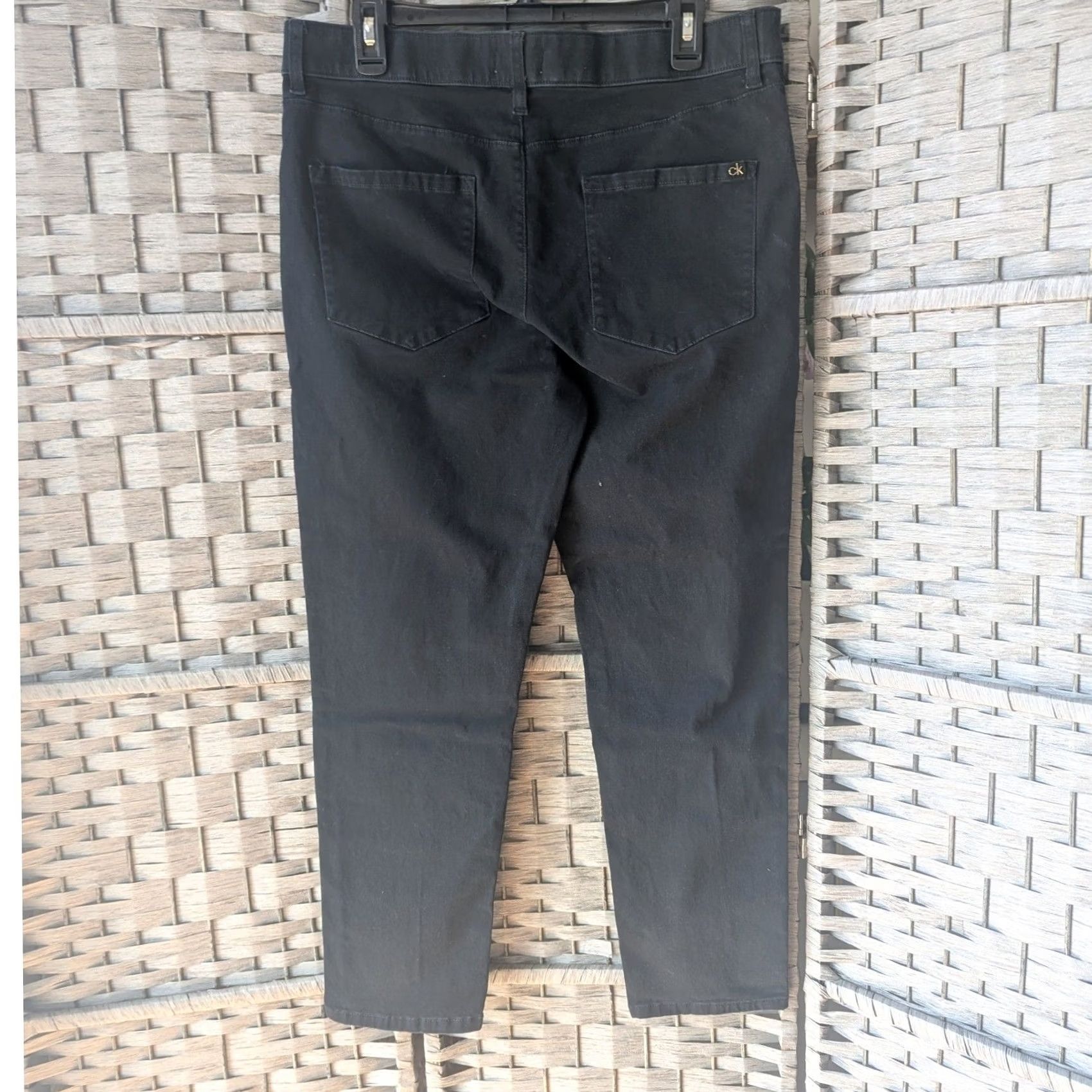 Calvin Klein Calvin Klein Womens Black Skinny Ankle Pants Sz 14 Stretch Slim Fit Size 36" / US 14 / IT 50 - 3 Thumbnail