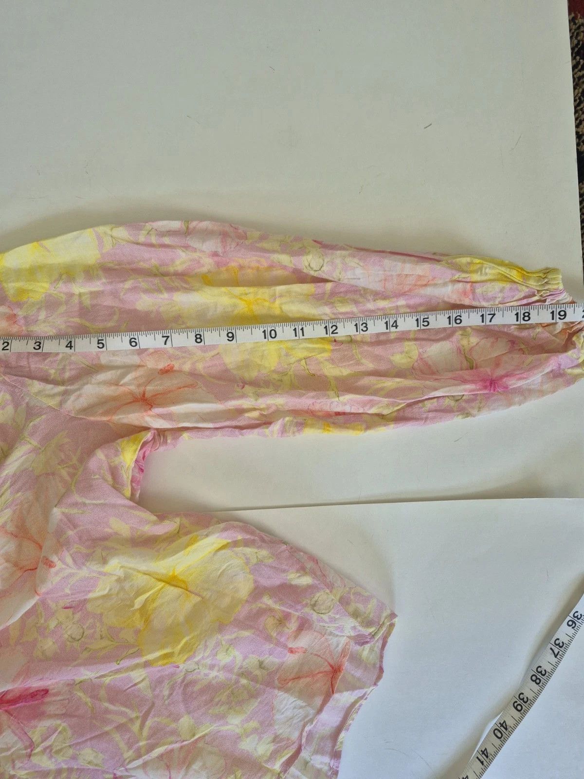 LoveShackFancy LoveShackFancy Blouse Floral Long Balloon Sleeve Button Up Size XS / US 0-2 / IT 36-38 - 13 Thumbnail