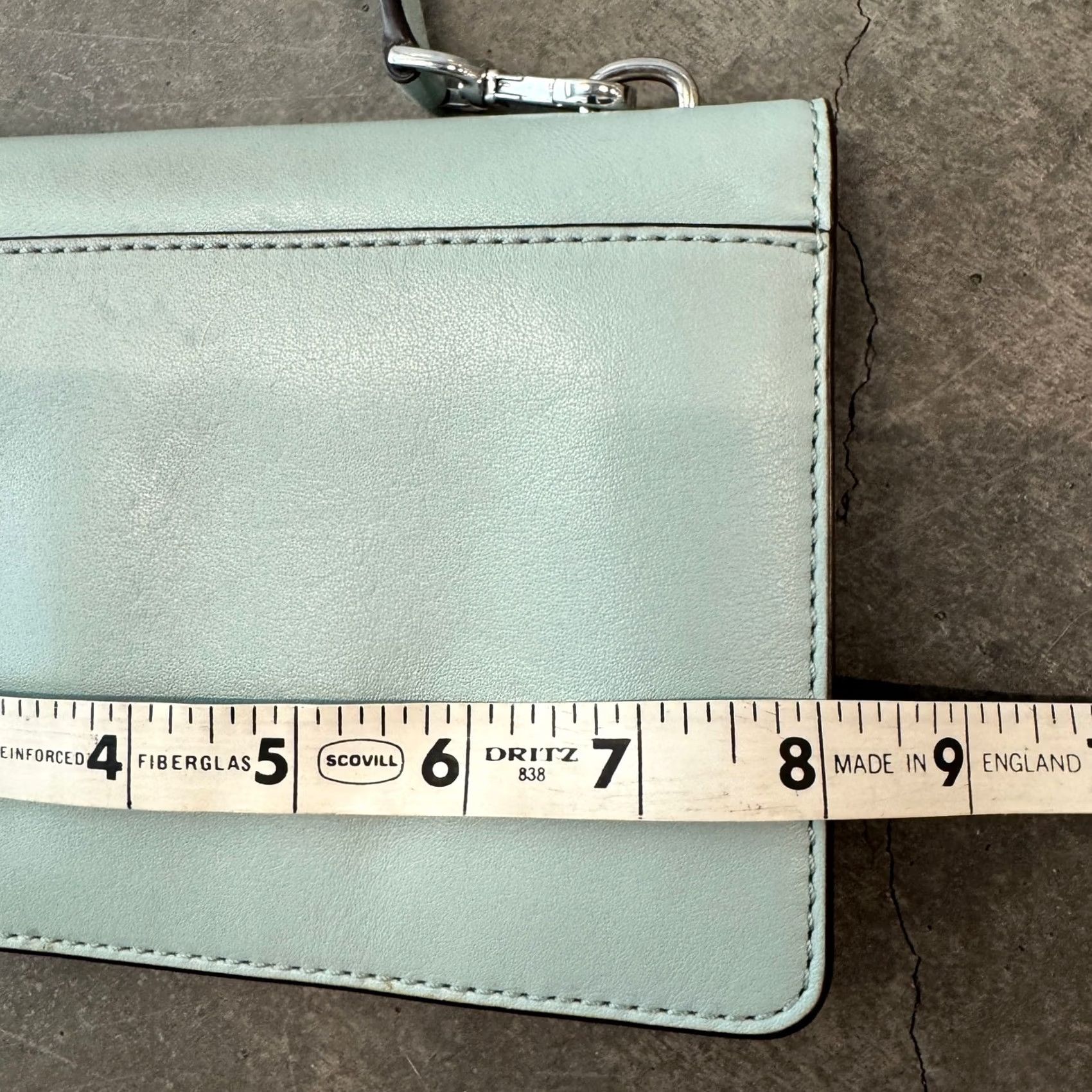 Michael Kors Michael Kors Sloan Crossbody Purse Bag Mini Blue Satin Women's Crossbody Mint Green Blue Sloan Crossbody Purse Bag Mini Mens? Size ONE SIZE - 5 Thumbnail