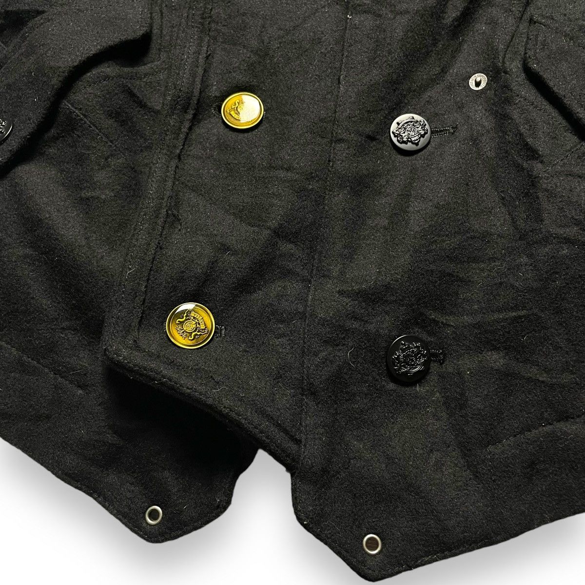If Six Was Nine × Le Grande Bleu (L.G.B.) × PPFM 🇯🇵 VINTAGE PPFM WOOL PEA COAT PUNK GOTHIC JACKET Size US L / EU 52-54 / 3 - 8 Thumbnail