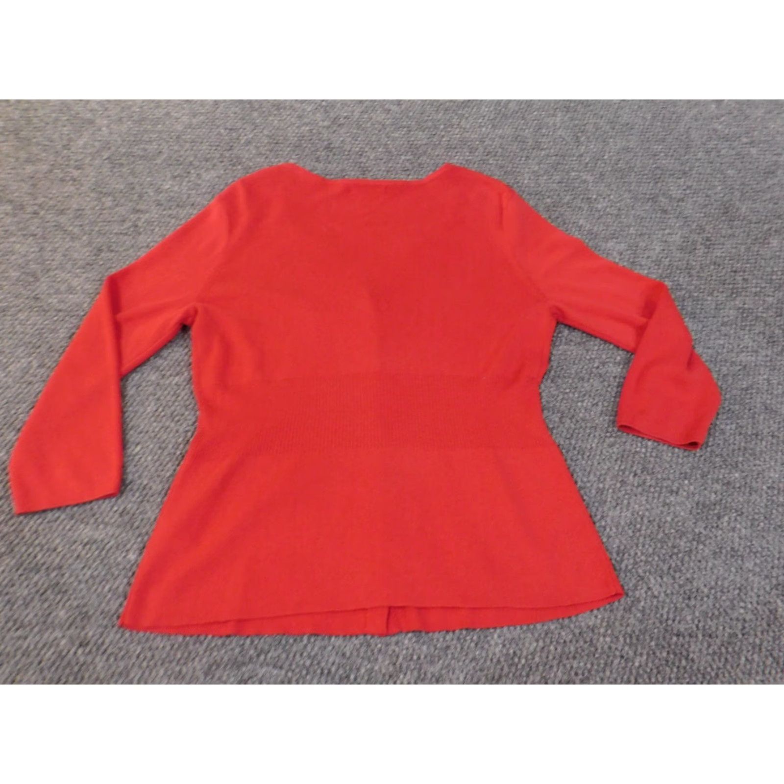 Vintage Zoe Sweater Cardigan Red Knit V-Neck Button Long Sleeve Womens L Cotton Stretch Modern Regular Size L / US 10 / IT 46 - 7 Thumbnail