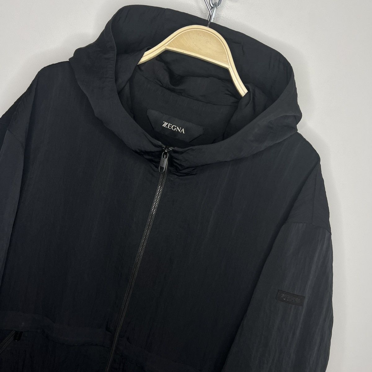 Ermenegildo Zegna Ermenegildo Zegna Light Nylon Black Jacket Windbreaker Size US XXL / EU 58 / 5 - 5 Thumbnail