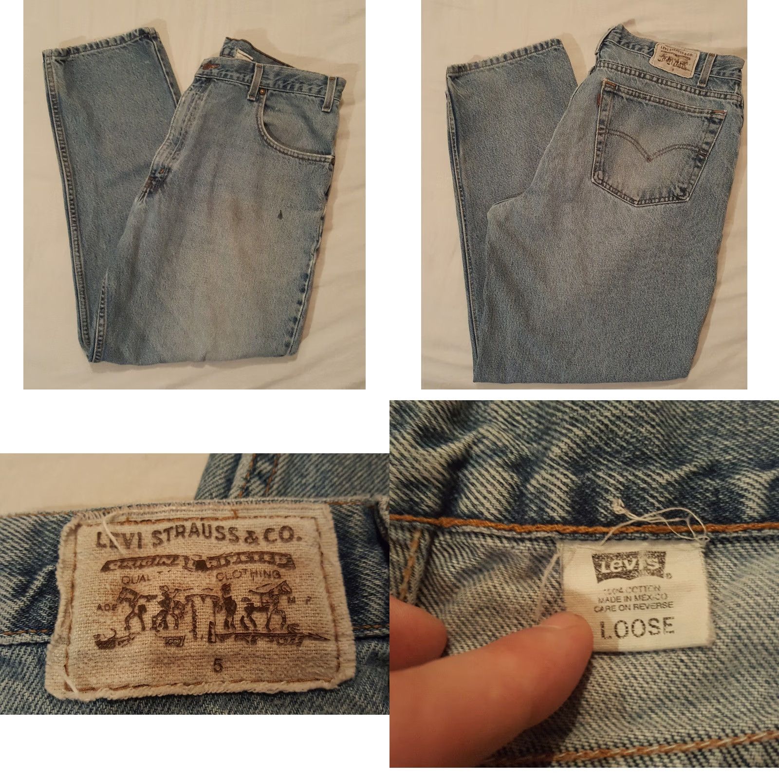 Levi's VINTAGE Levi's Loose Fit Faded Grunge Men's Size 38x29 Tapered Rock Jeans Size US 38 / EU 54 - 8 Thumbnail