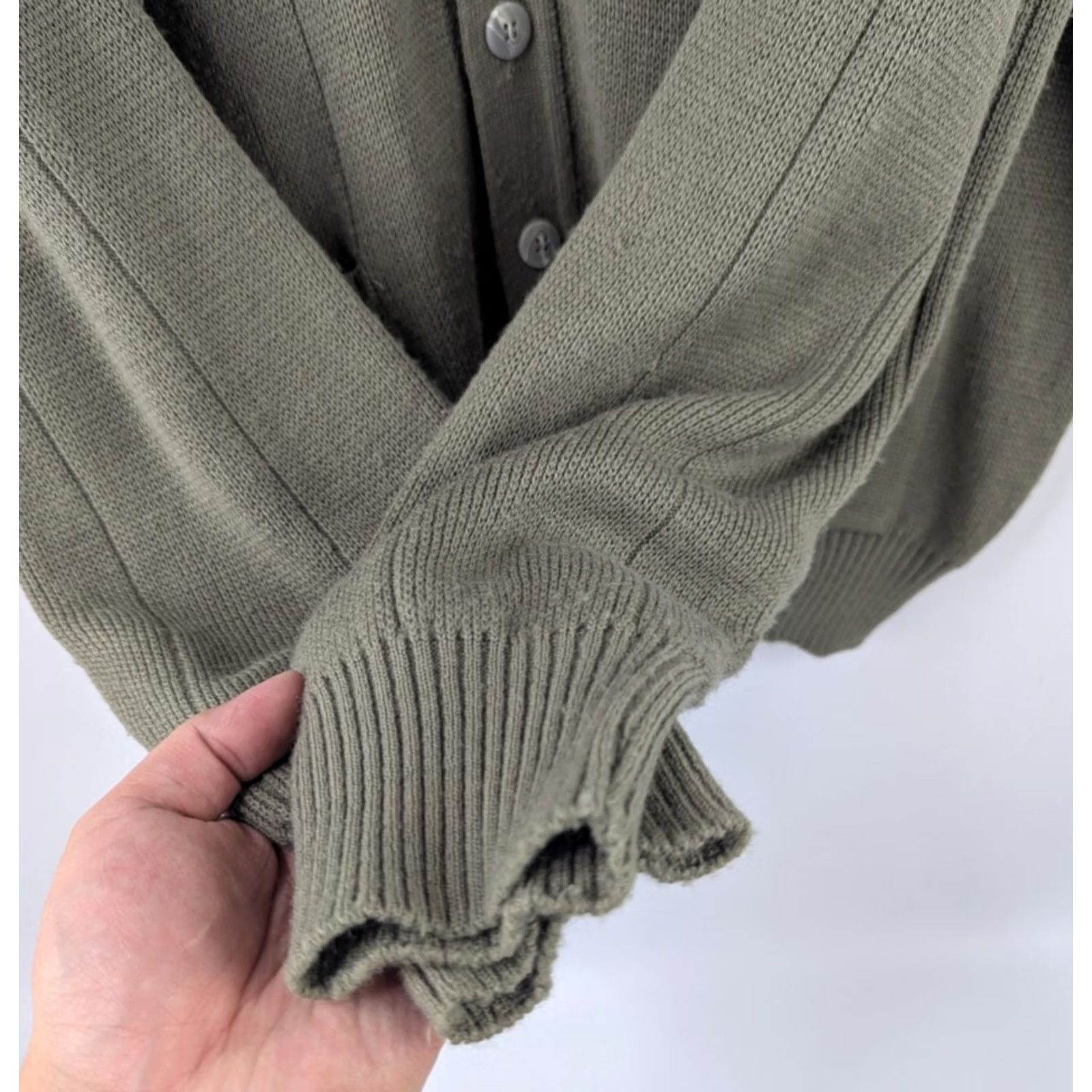Vintage VINTAGE Sansabelt Sport Cardigan Sweater Mens XL Green Geometric Knit 80s 90s Grunge Grandpa Size US XL / EU 56 / 4 - 3 Thumbnail