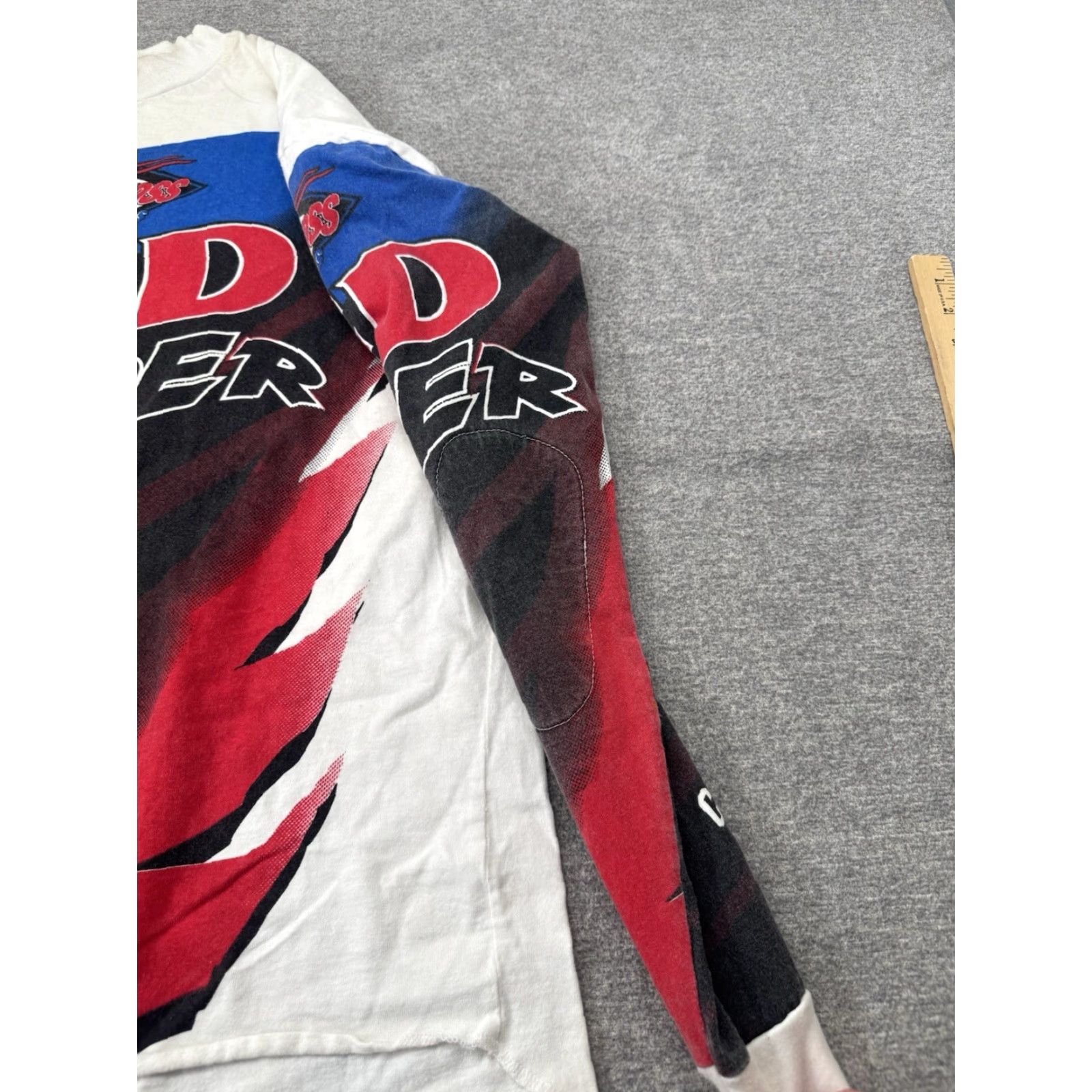 Vintage VINTAGE SCOTT STRATEGIC GEAR Supercross Series Red Rider Motocross T Shirt XL White Mens Long Sleeve Cotton Sleeve Graphic 90s Size US XL / EU 56 / 4 - 6 Thumbnail