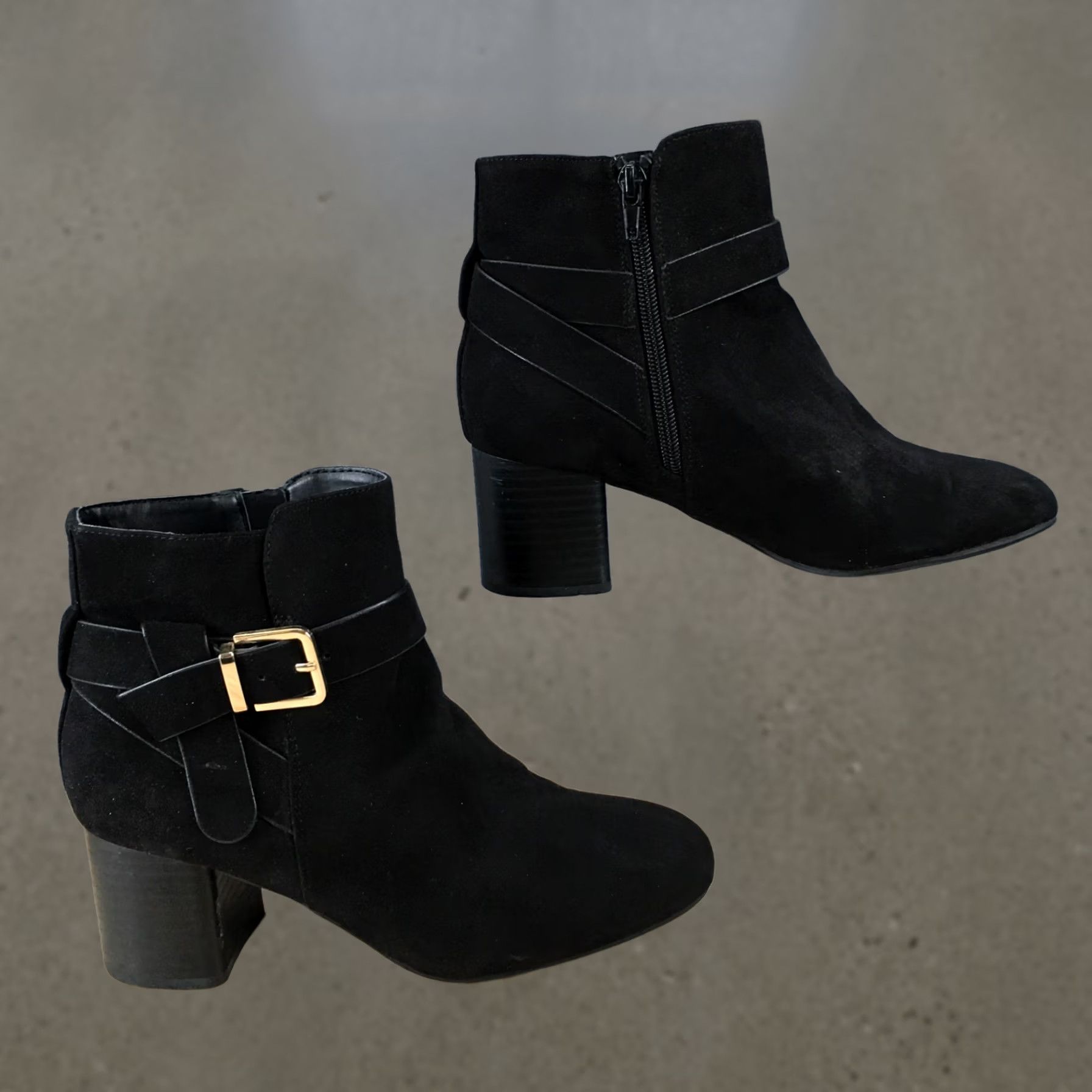 Vintage Kelly & Katie Boots Womens 6.5 M Alburitel Heeled Side Zip Ankle Bootie Black Boots Size US 7 / IT 37 - 1 Thumbnail