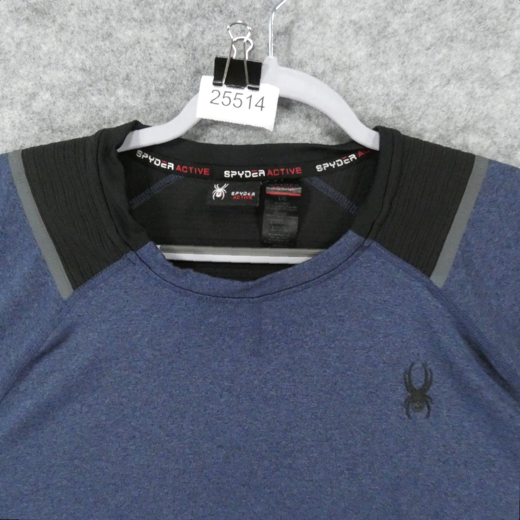 Spyder Spyder Active Shirt Men Large Long Sleeve Blue Black Pullover Lightweight Fleece Crew Neck Polyester Blend Spandex Size US L / EU 52-54 / 3 - 2 Thumbnail