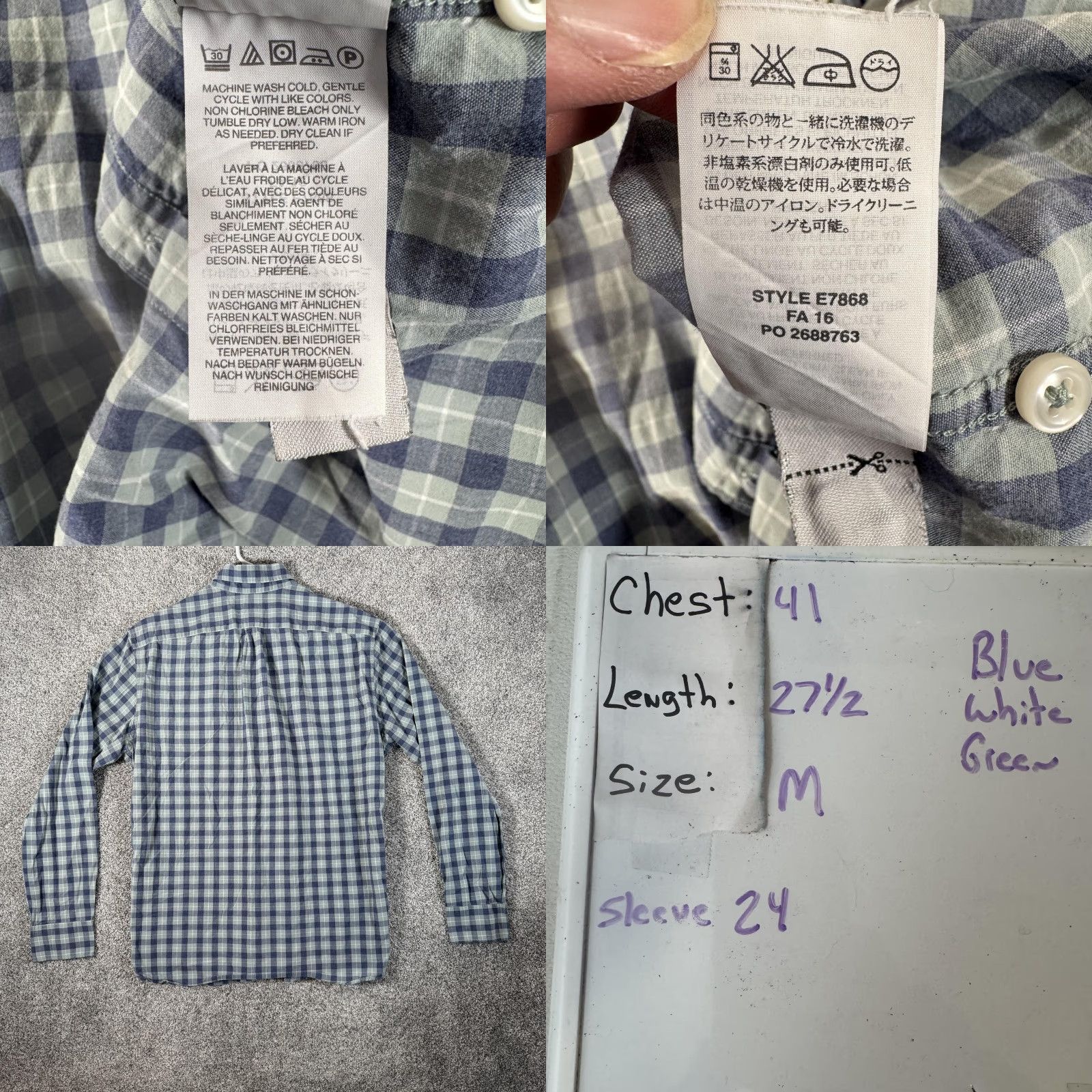 J.Crew **J.Crew Men's M Slim Fit Blue Green Plaid Button-Up Shirt** User: J.Crew Men's M Slim Fit Multicolor Plaid Button-Up Shirt Size US M / EU 48-50 / 2 - 8 Thumbnail