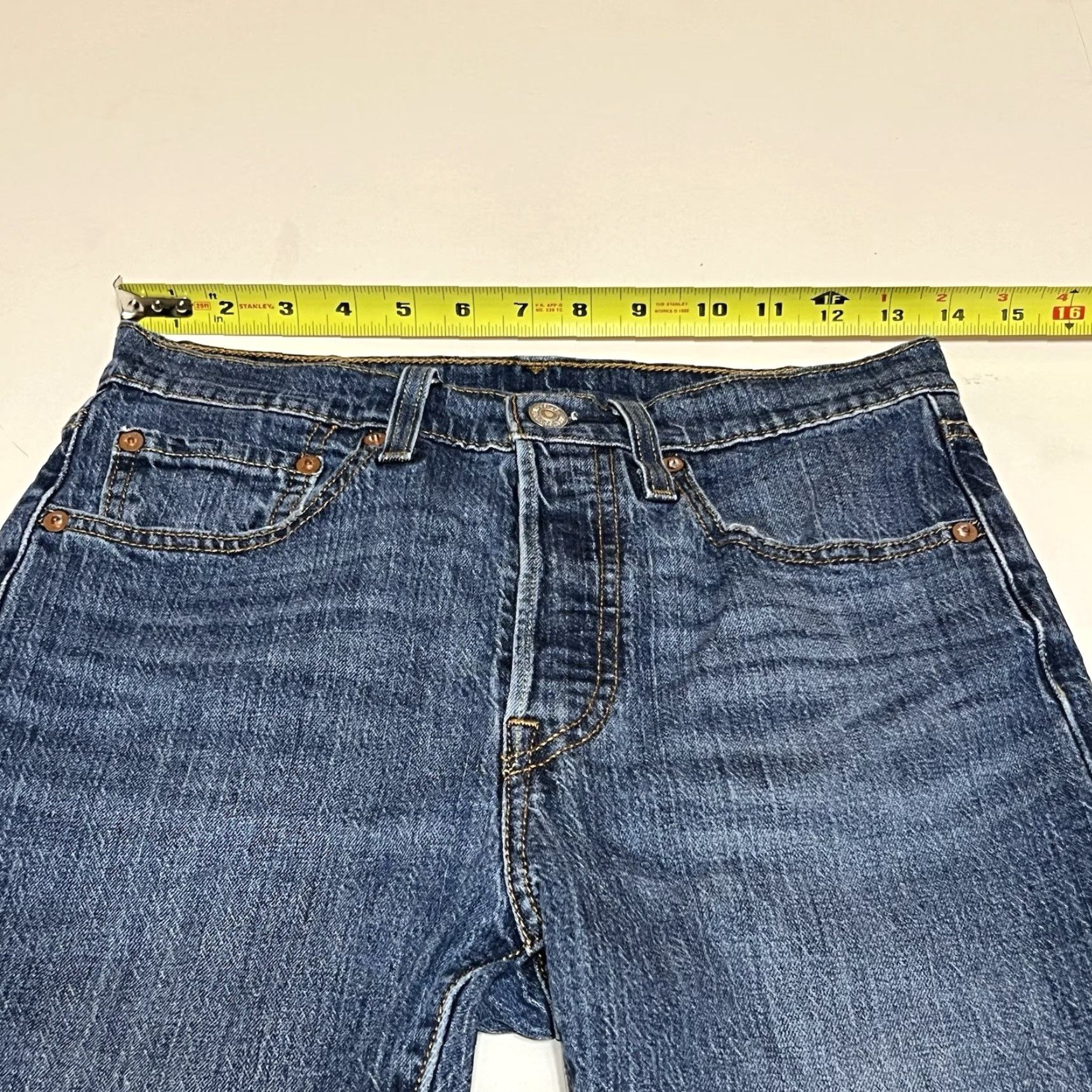 Levi's Levi's 501 Premium Women Skinny Jeans Denim Blue 27x27 5-Pocket Retro Vintage Rise Mid Waist 27 Inseam Jeans Size 27" / US 4 / IT 40 - 3 Thumbnail