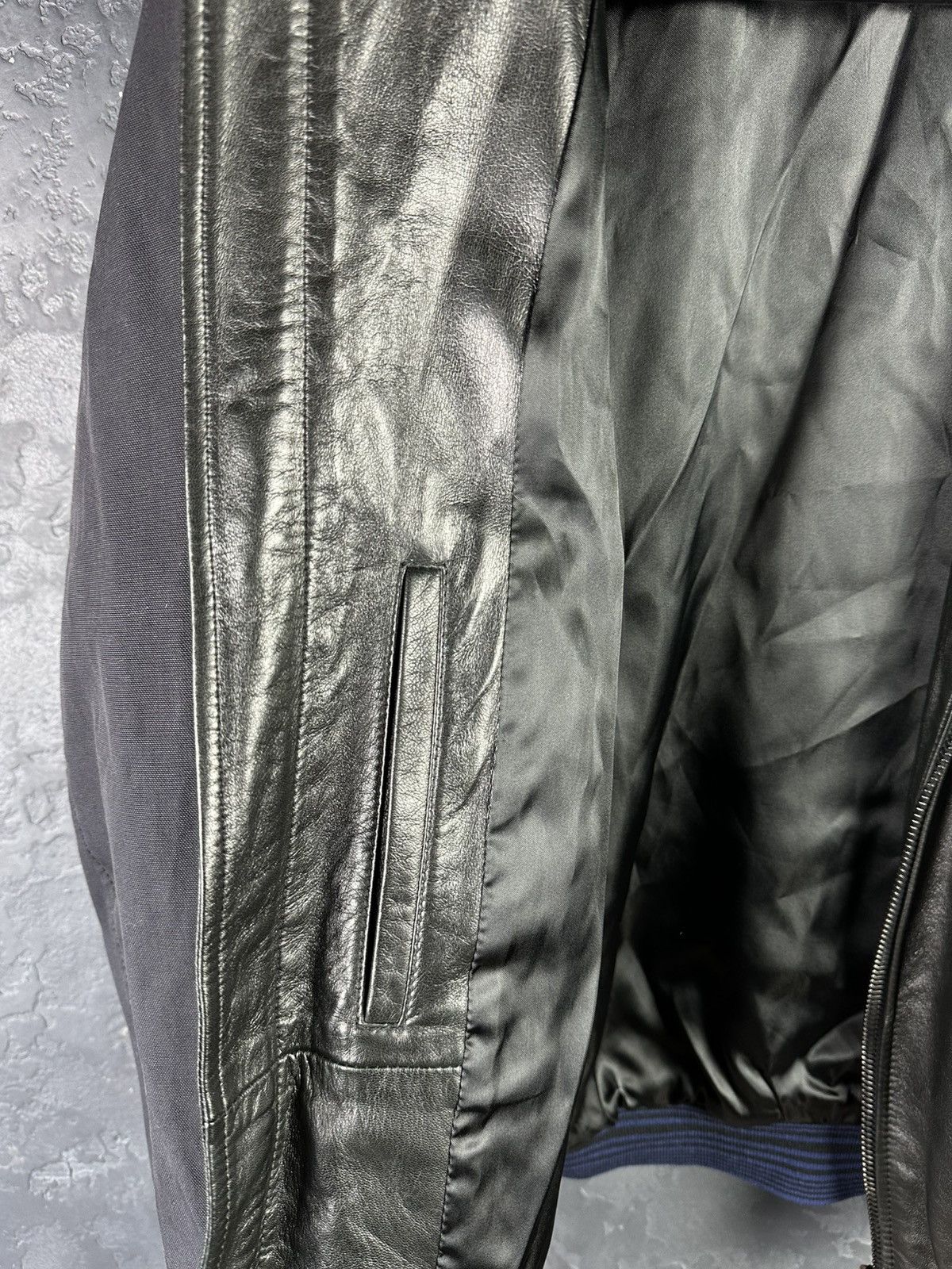 Lanvin Lanvin Men's Leather Full Zip Bomber Jacket Size US M / EU 48-50 / 2 - 10 Thumbnail