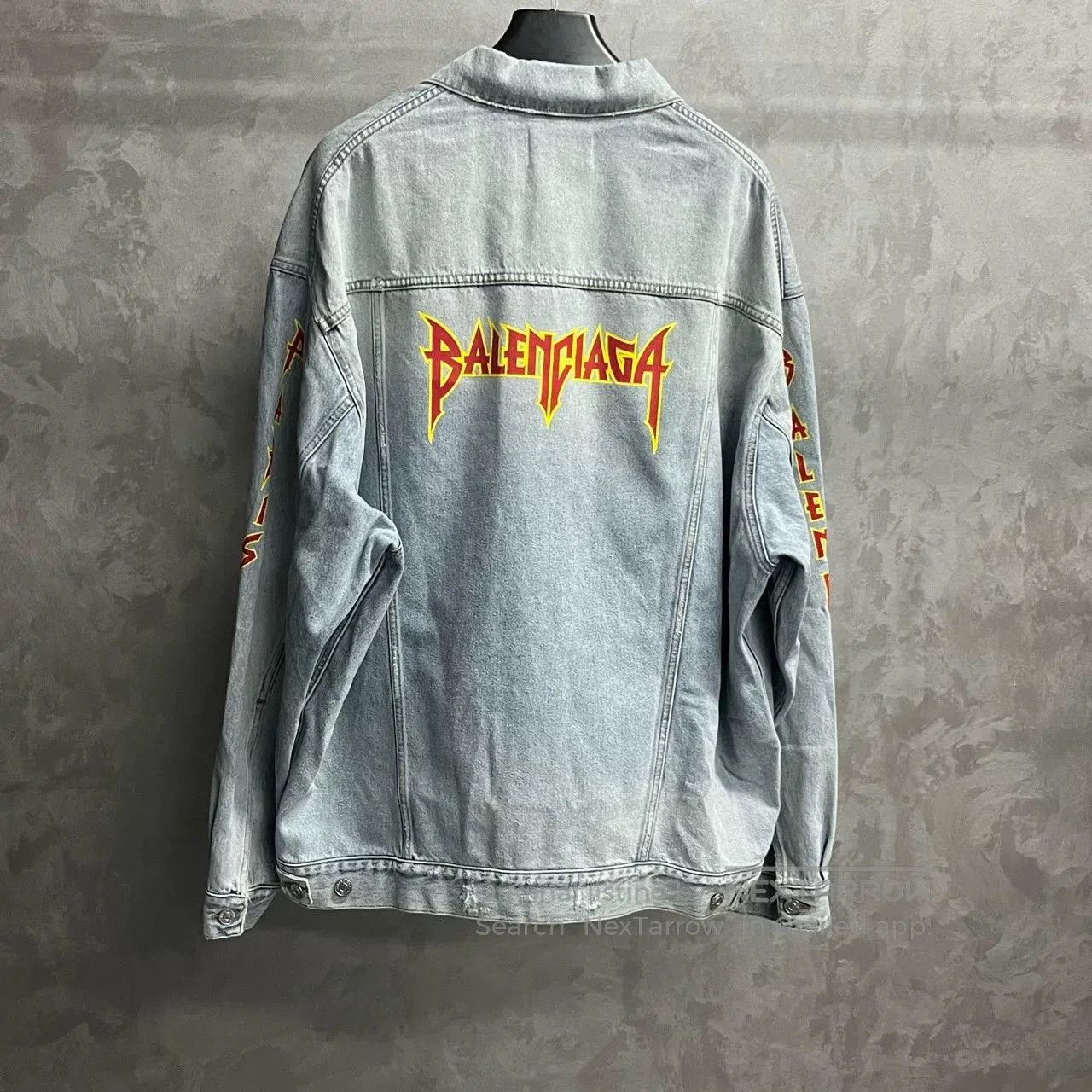 Balenciaga Balenciaga Blue Logo Print Denim Jacket. Size US M / EU 48-50 / 2 - 2 Thumbnail