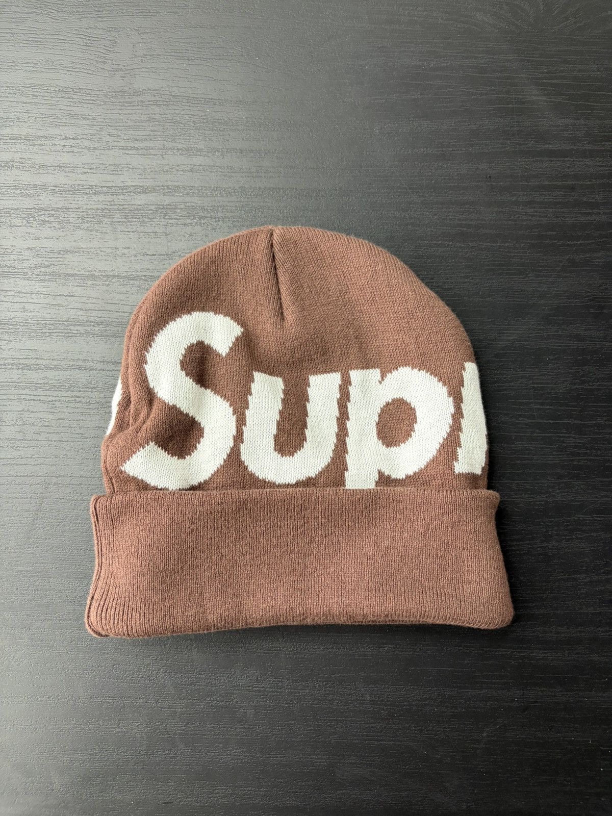 Supreme Supreme Big Logo Beanie Brown (FW25) Size ONE SIZE - 1 Thumbnail