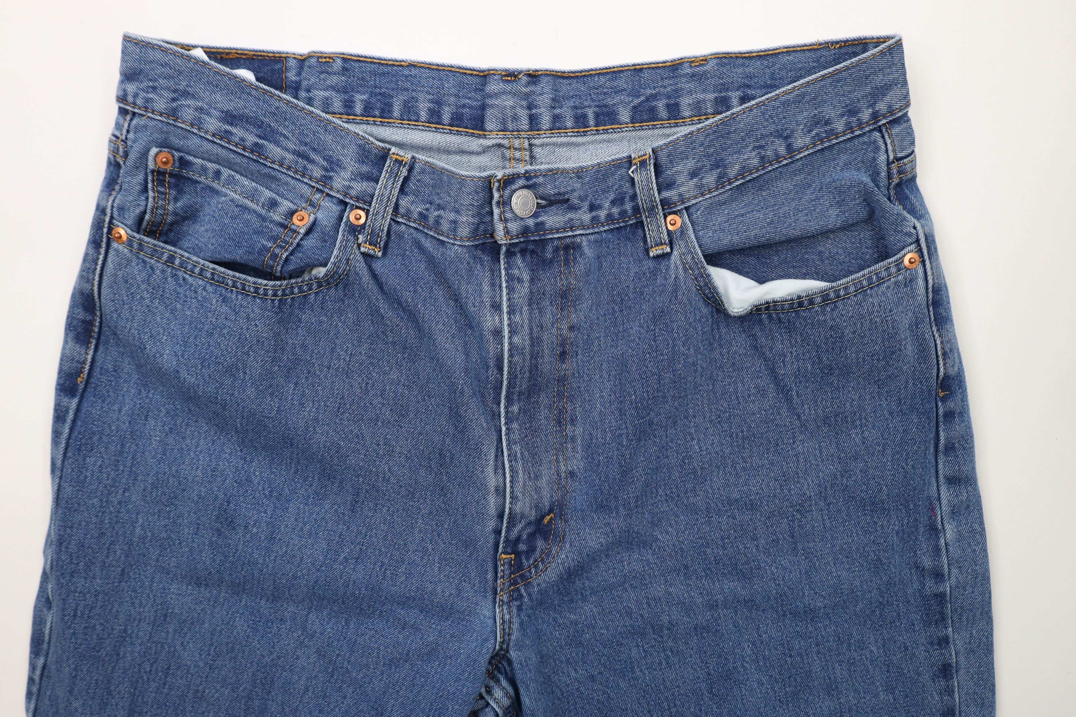 Levi's × Vintage Vintage Y2K Levis 550 Relaxed Tapered Leg Denim Jeans Blue Size US 40 / EU 56 - 6 Thumbnail
