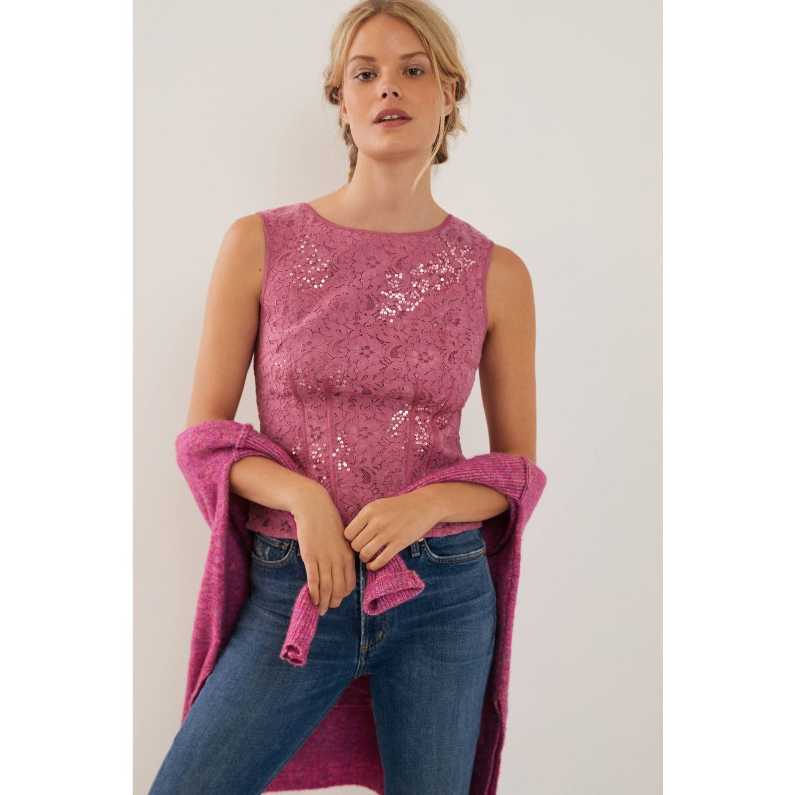 Anthropologie New Anthropologie Soraya Sequined Blouse $118 Floral Lace Size S / US 4 / IT 40 - 1 Thumbnail