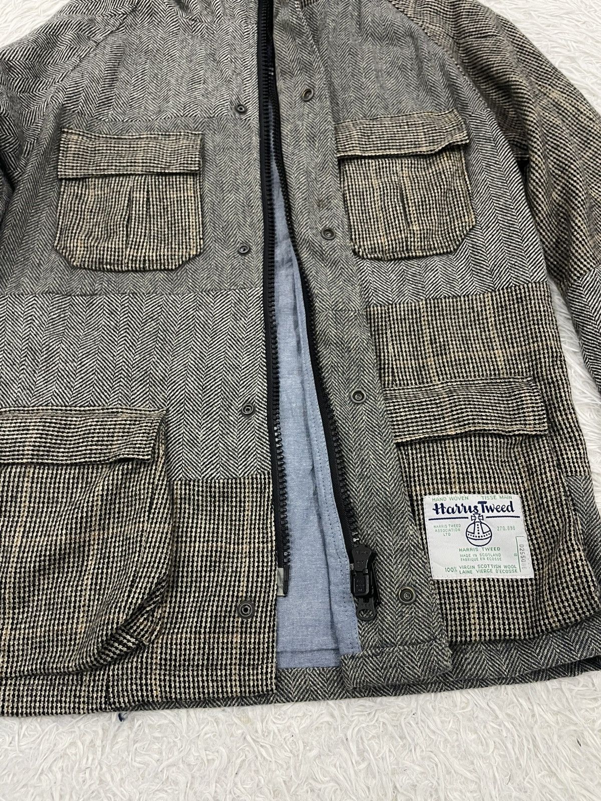 Harris Tweed Harris Tweed KMK 1998 UK Wear Patches Jacket Coat Hooded Size US L / EU 52-54 / 3 - 5 Thumbnail
