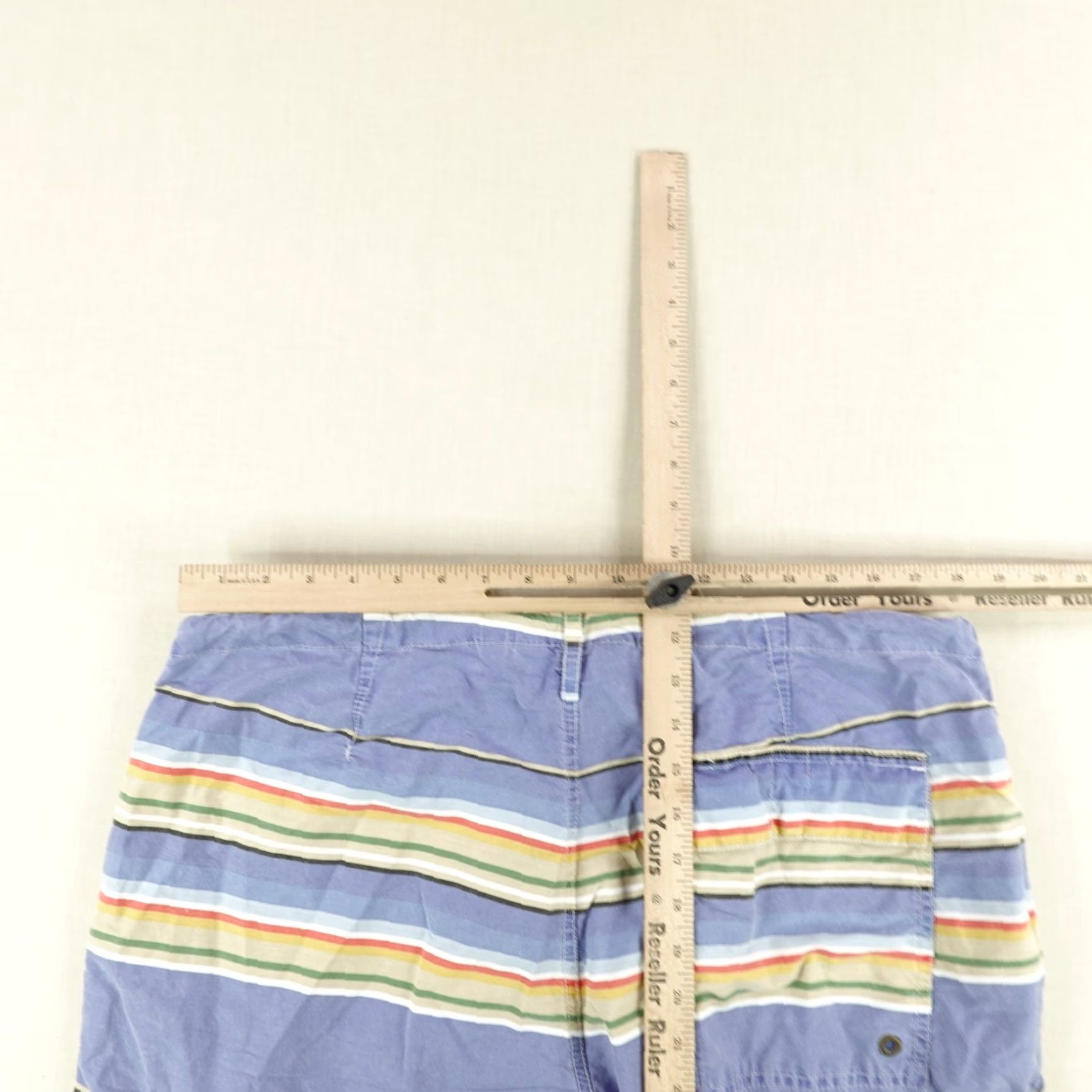 Polo Ralph Lauren VINTAGE Polo Ralph Lauren Board Shorts Men 38 Blue Striped Cotton Nylon 90s Beach Surf Lifeguard Pockets Drawstring Mens Size US M / EU 48-50 / 2 - 7 Thumbnail